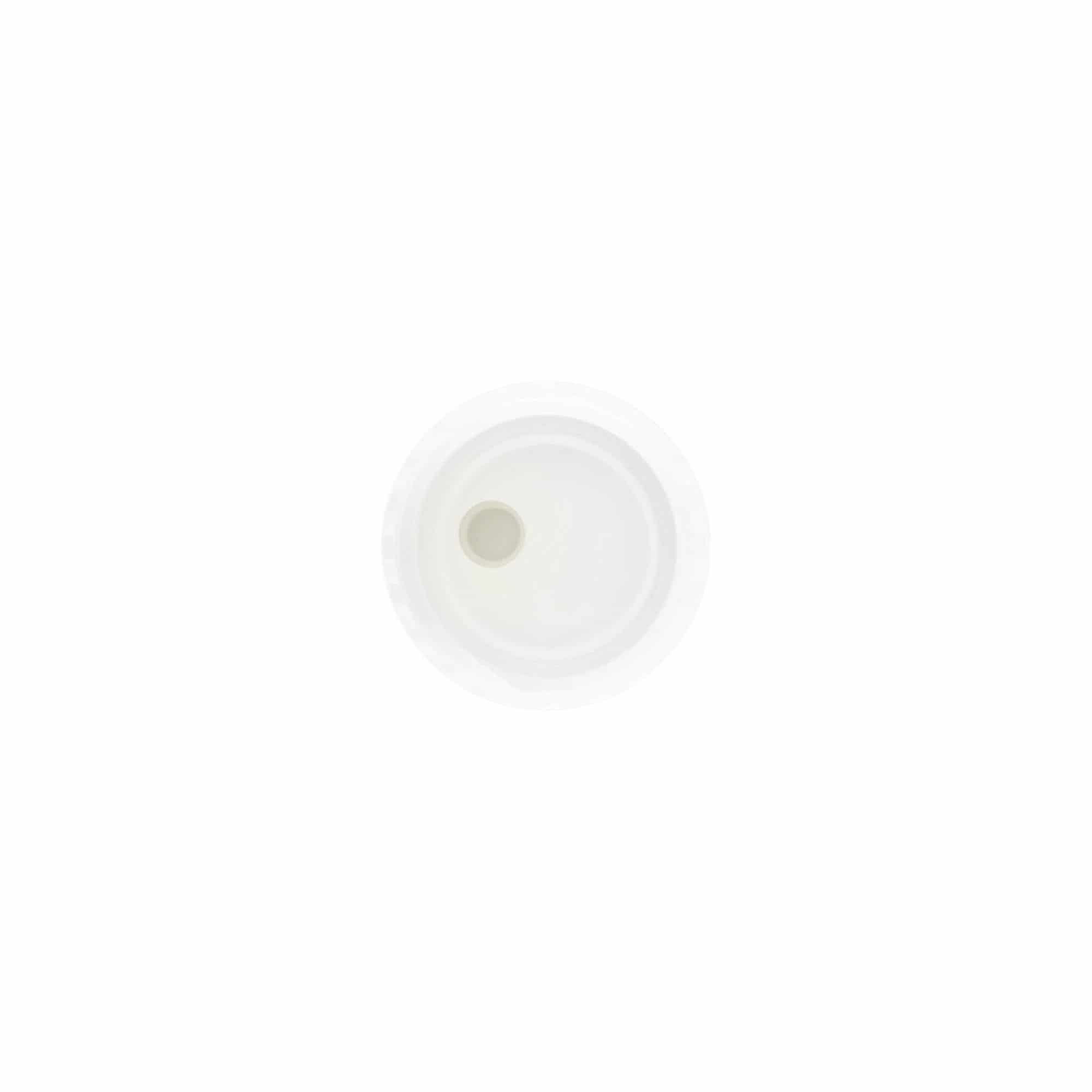 Zatvarač sa navojem Disc Top, PP plastika, bela, za otvor: 24/410