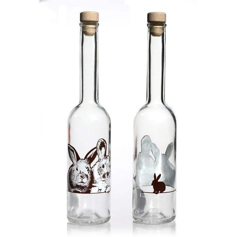 Staklena boca od 500 ml 'Opera', motiv: Zečevi, otvor: Plutani čep Staklena boca od 500 ml 'Opera', motiv: Zečevi, otvor: Plutani čep