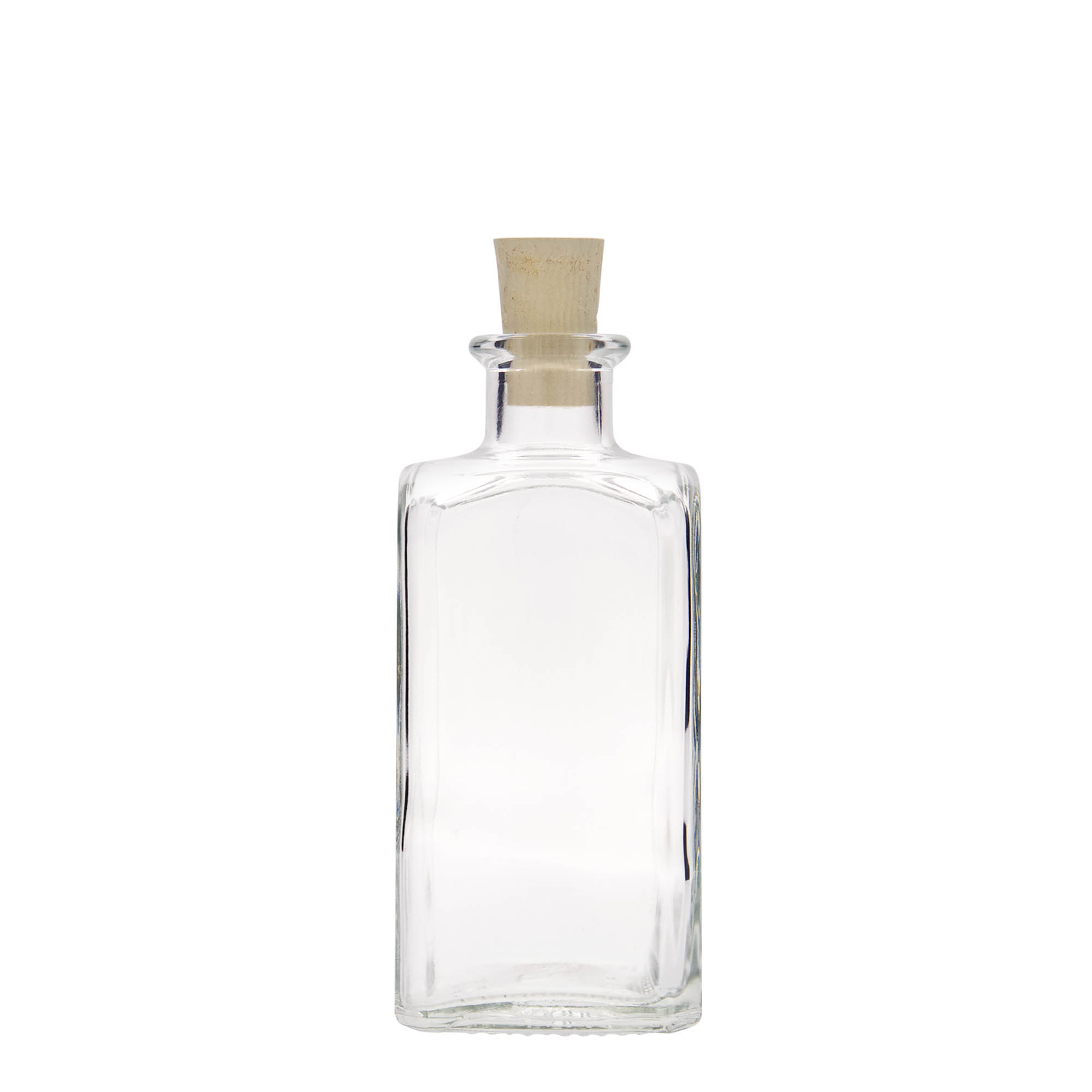 250 ml staklena flaša Apotheker Carré, kvadratna, otvor: pluta