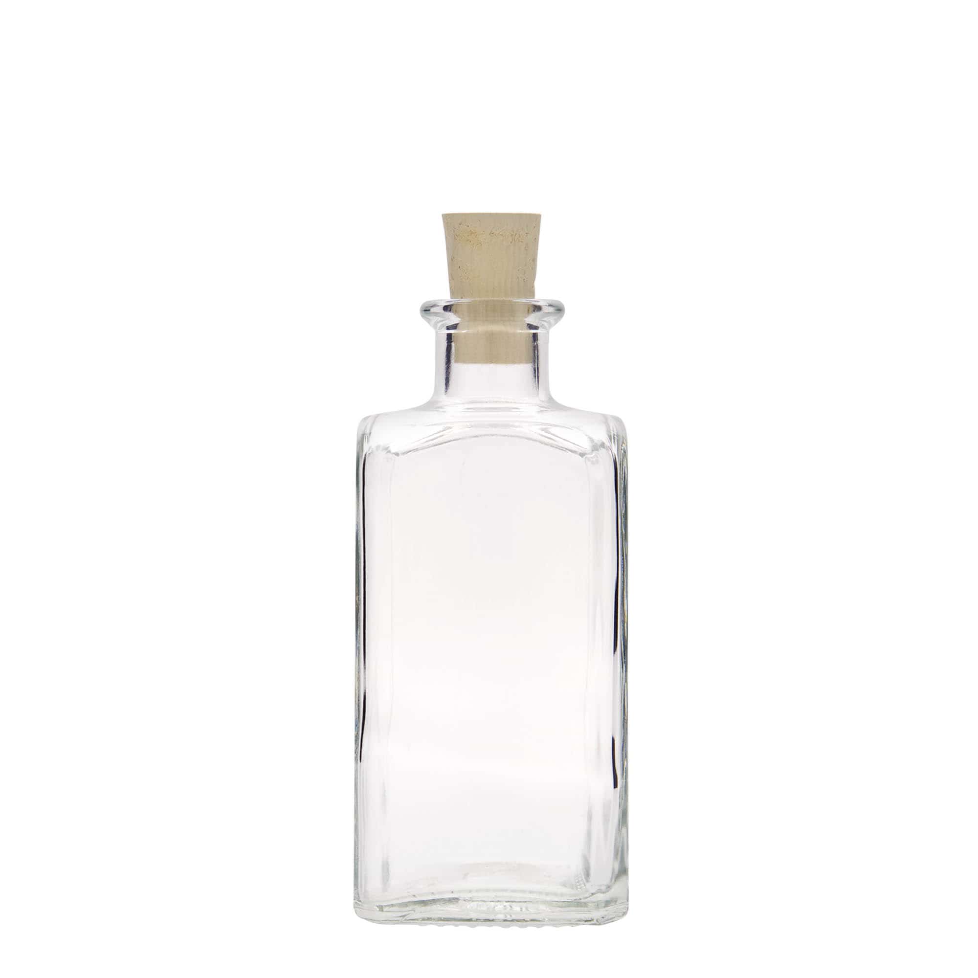 250 ml staklena flaša Apotheker Carré, kvadratna, otvor: pluta