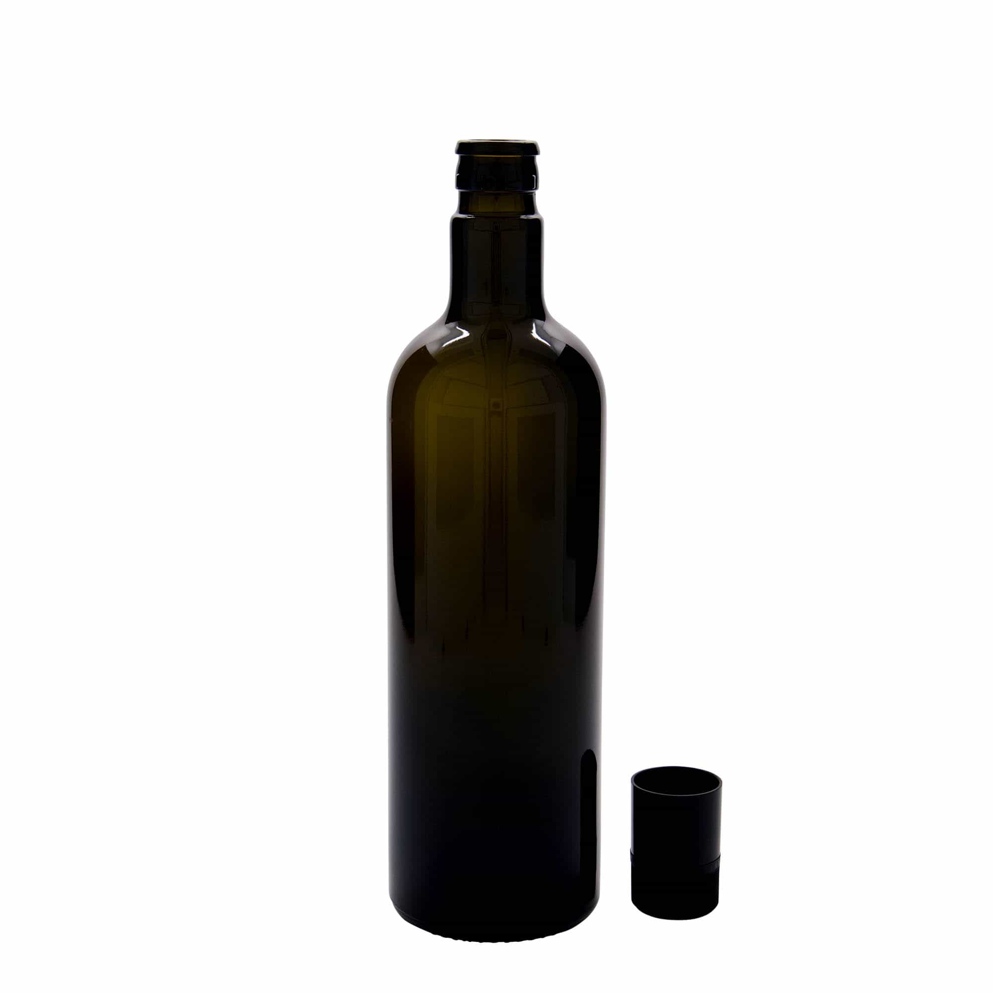 750 ml boca za sirće/ulje 'Willy New', staklo, antikno zeleno, grlo: DOP
