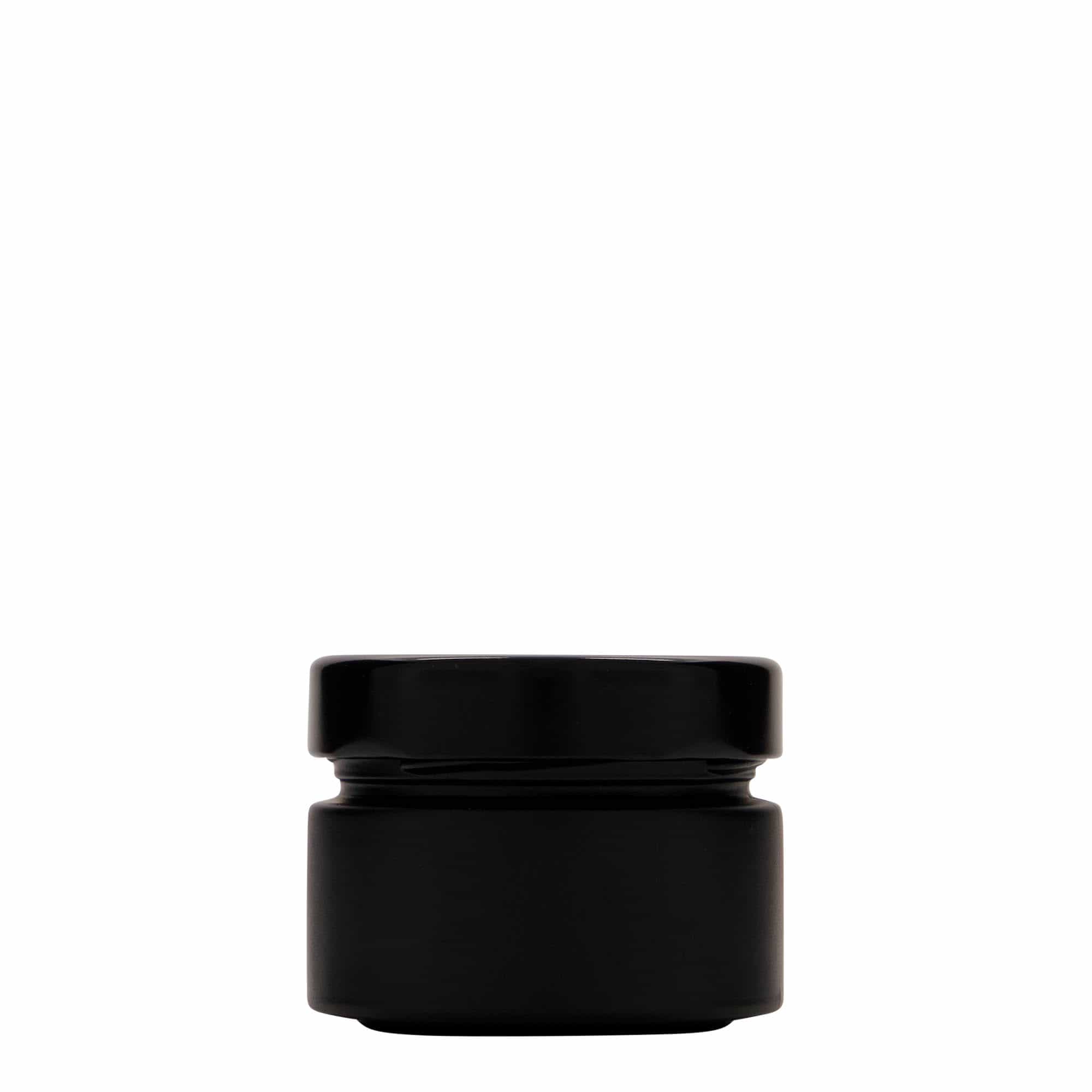 130 ml okrugla tegla 'Aurora', crna, otvor: Deep-Twist-Off (DTO 66)