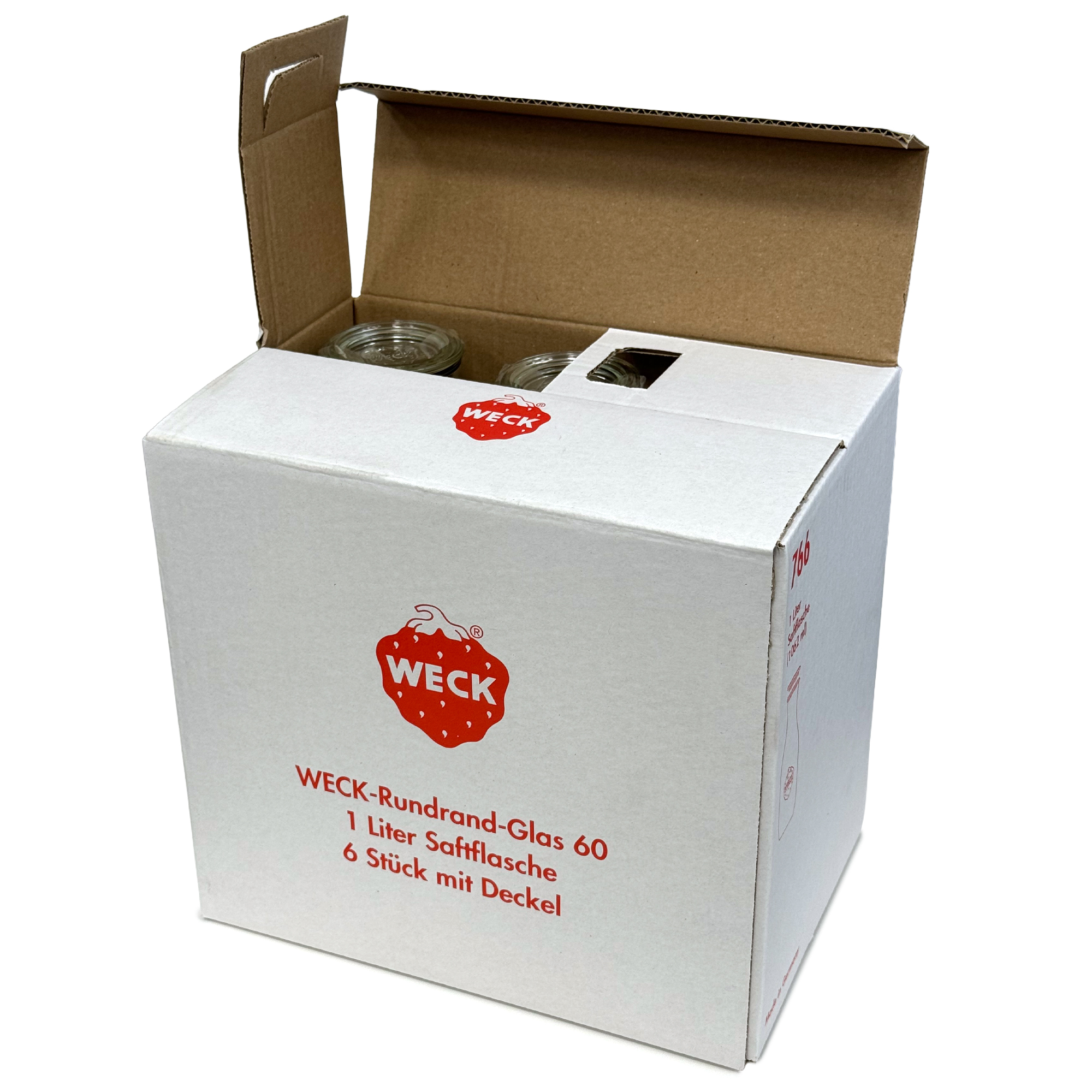 6x 1000 ml WECK cilindar staklo sa staklenim poklopcem RR 60