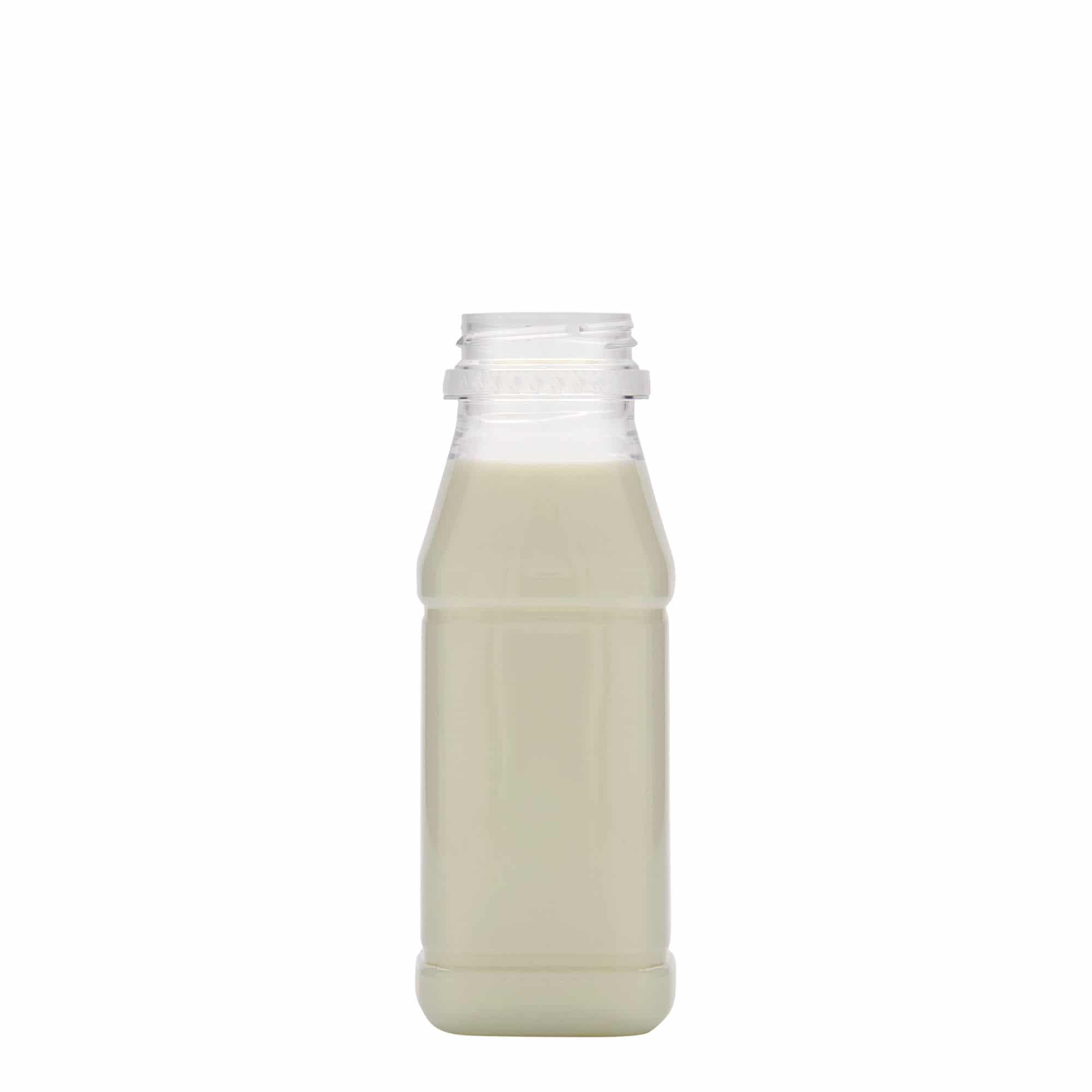PET boca od 250 ml 'Milk and Juice Carré', kvadratna, plastika, otvor: 38 mm