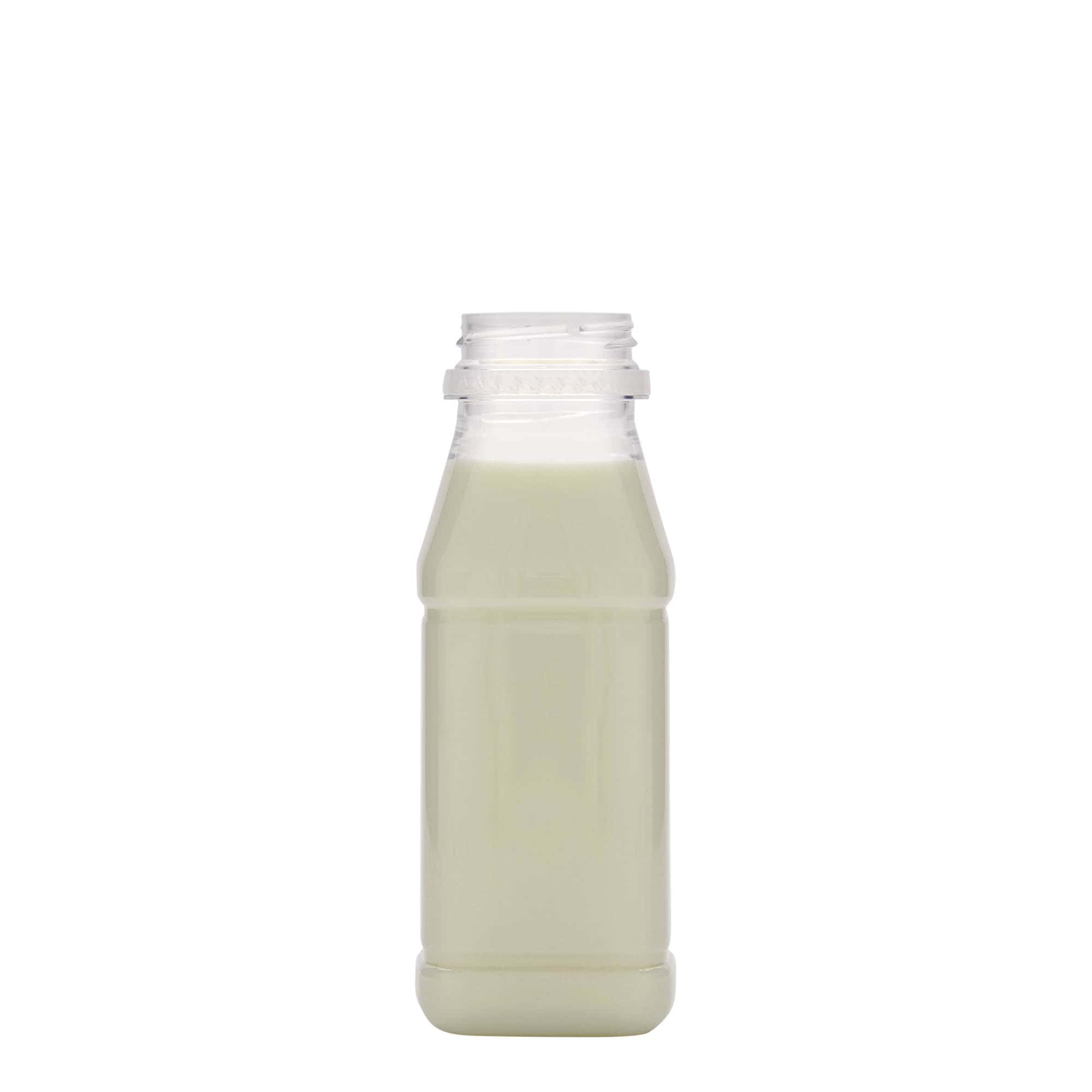 250 ml PET-flaša 'Milk and Juice Carré', kvadratna, plastika, grlo: 38 mm