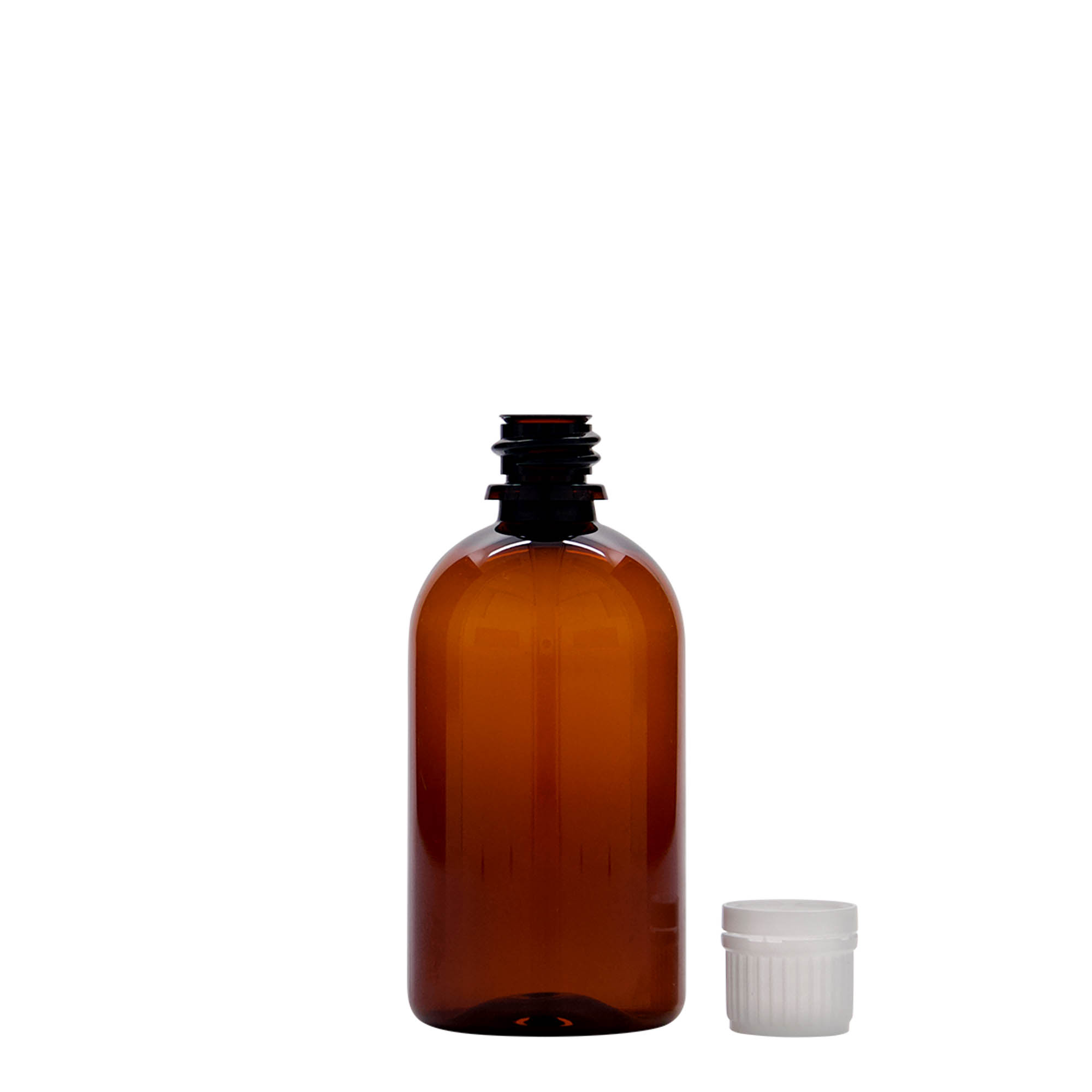 100 ml PET medicinska bočica 'Easy Living', braon, plastika, grlo: DIN 18 100 ml PET medicinska bočica 'Easy Living', braon, plastika, grlo: DIN 18