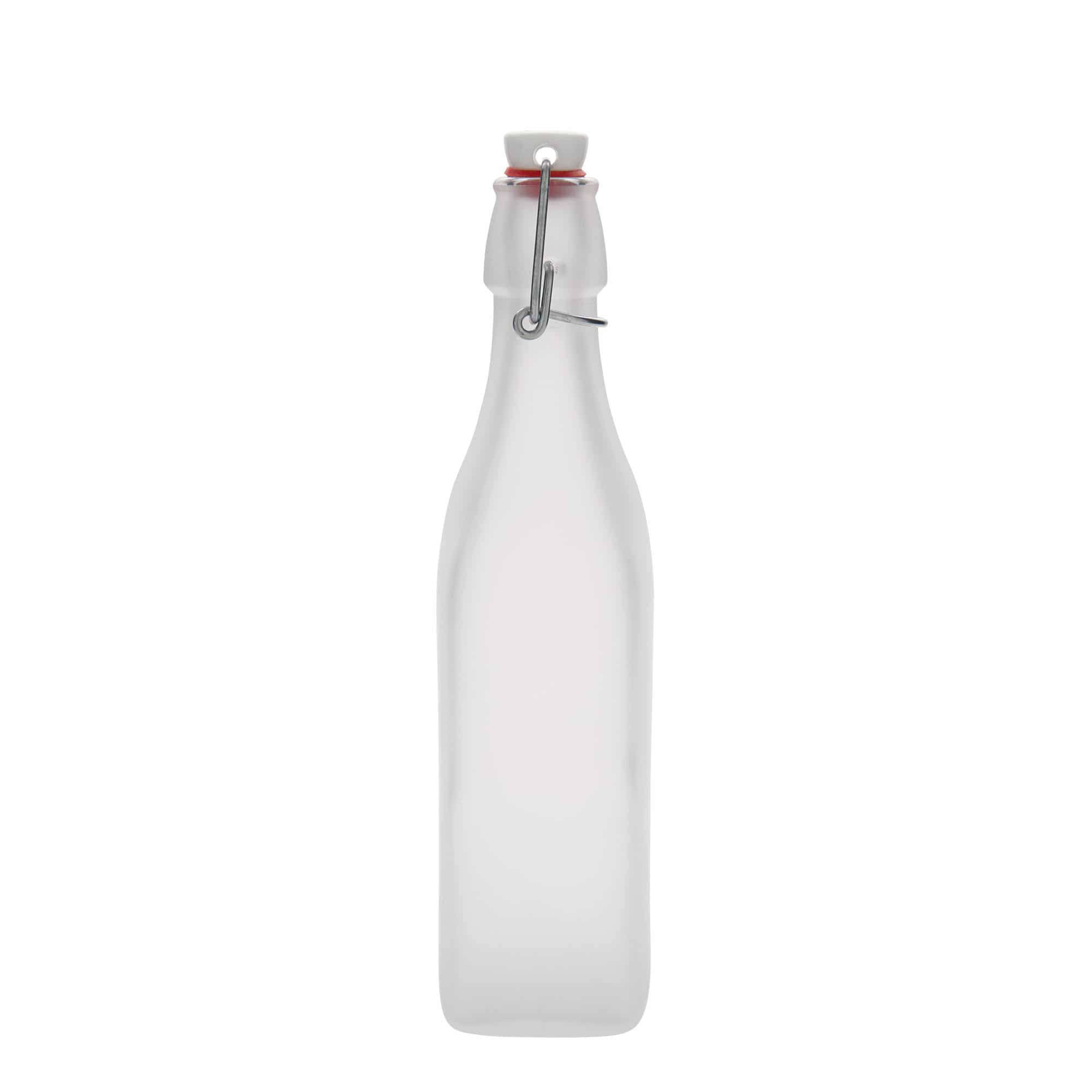 Staklena boca od 500 ml 'Swing', kvadratna, bela, otvor: Zakretni vrh