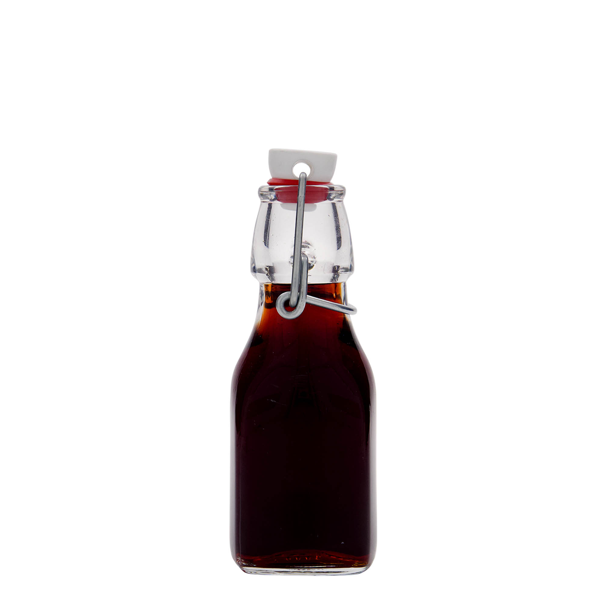 125 ml staklena flaša 'Swing', kvadratna, otvor: zatvarač sa kopčom 125 ml staklena flaša 'Swing', kvadratna, otvor: zatvarač sa kopčom
