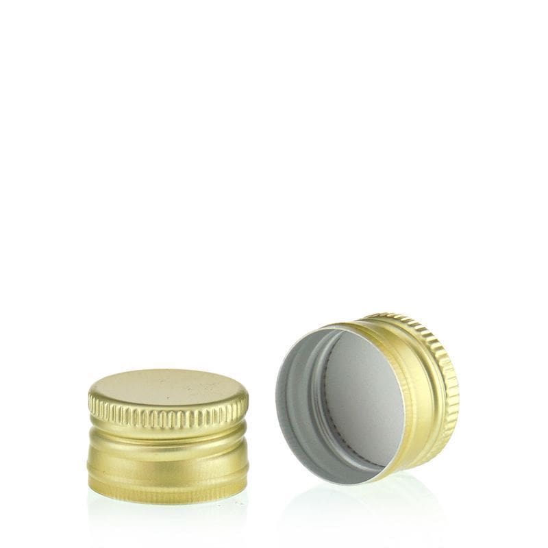 Zatvarač sa navojem, metalni, zlatni, za otvor: PP 22 Zatvarač sa navojem, metalni, zlatni, za otvor: PP 22