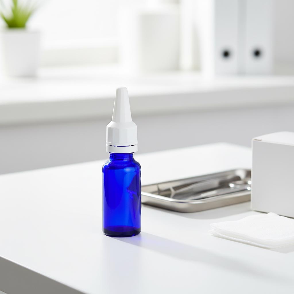 Zatvarač sa navojem sa aplikatorom, PE plastika, beo, za otvor: DIN 18