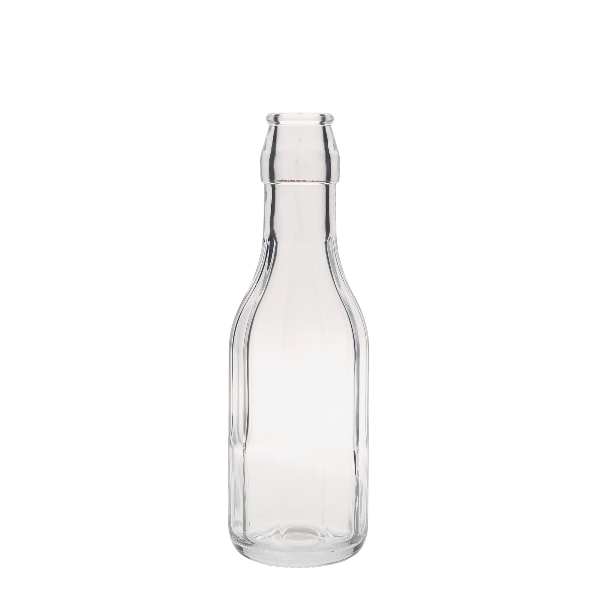 250 ml staklena flaša 'Bravo', desetougaona, otvor: preklopni zatvarač