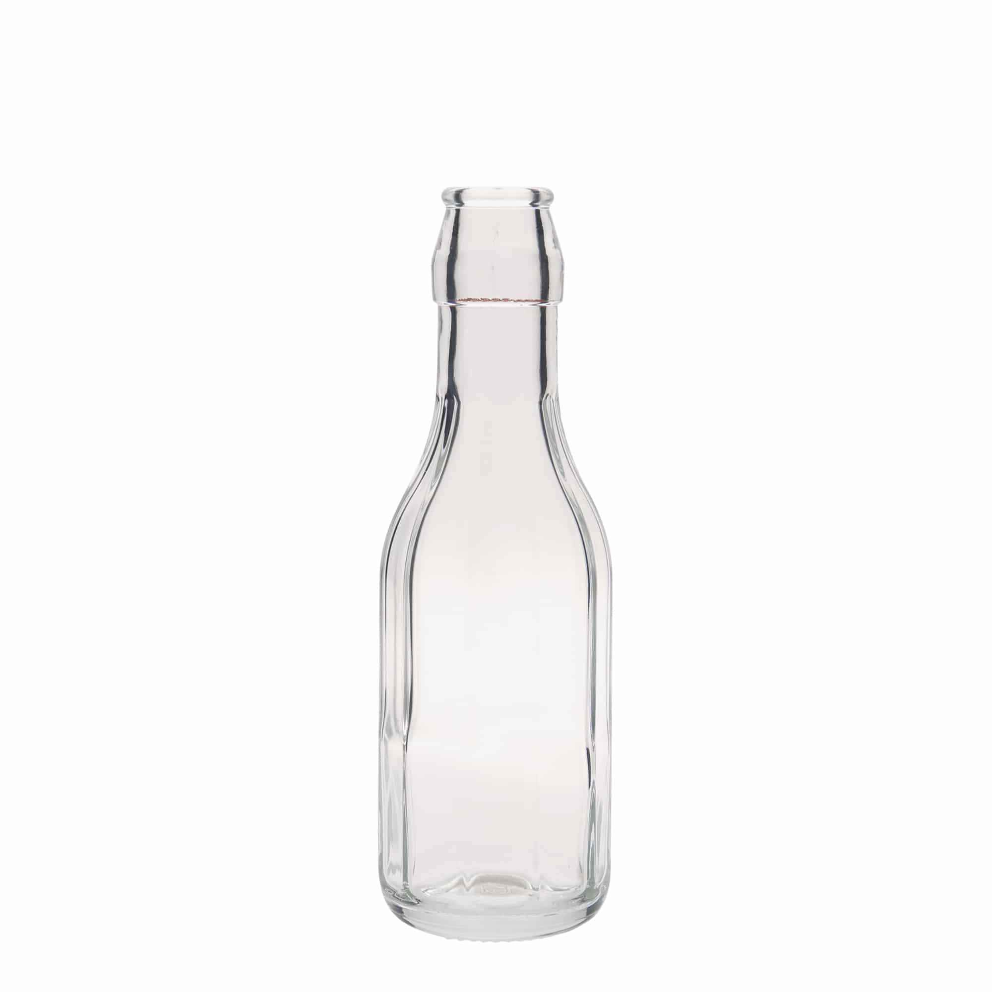 250 ml staklena flaša 'Bravo', desetougaona, otvor: preklopni zatvarač