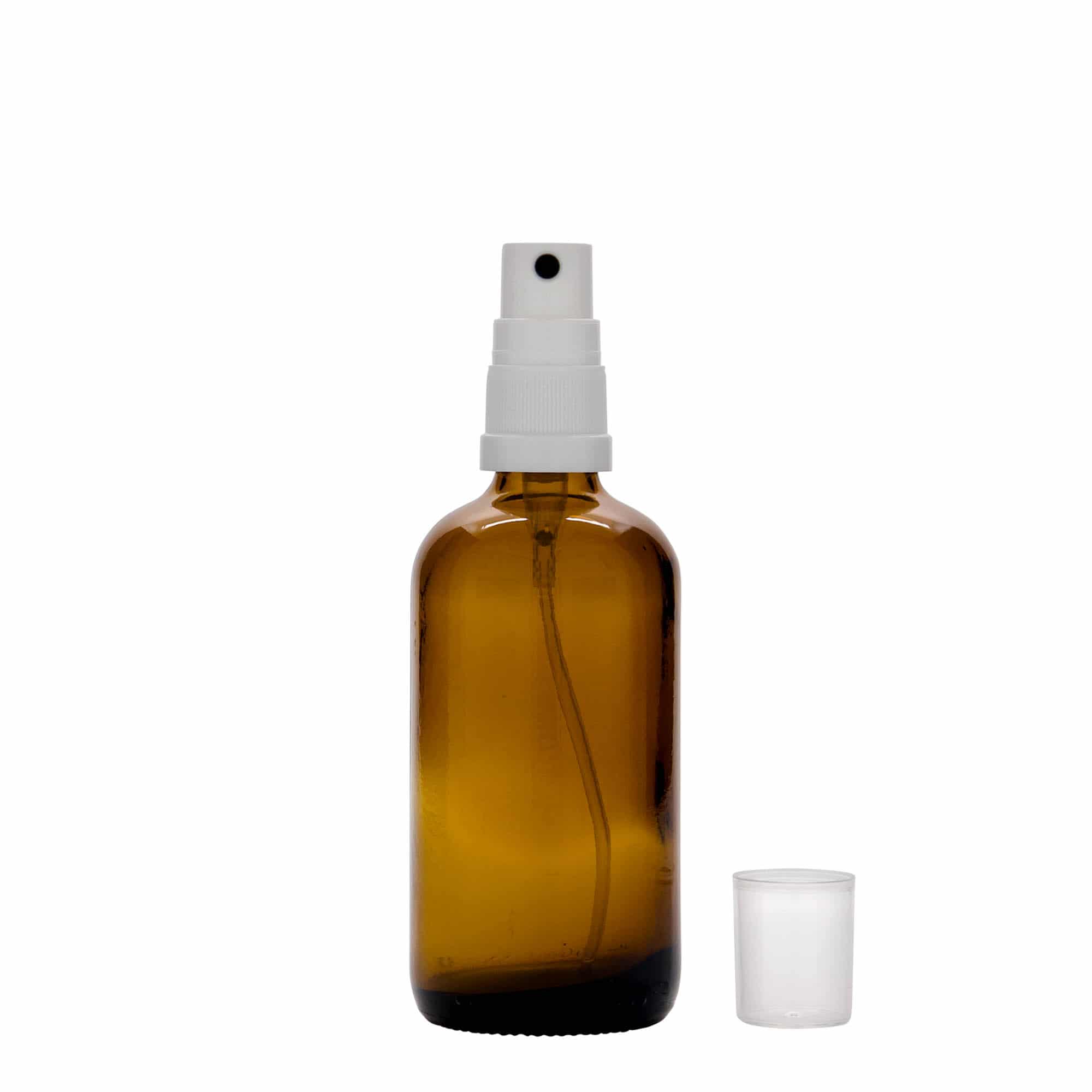 100 ml bočica za prskanje, medicinska, staklena, braon, otvor: DIN 18