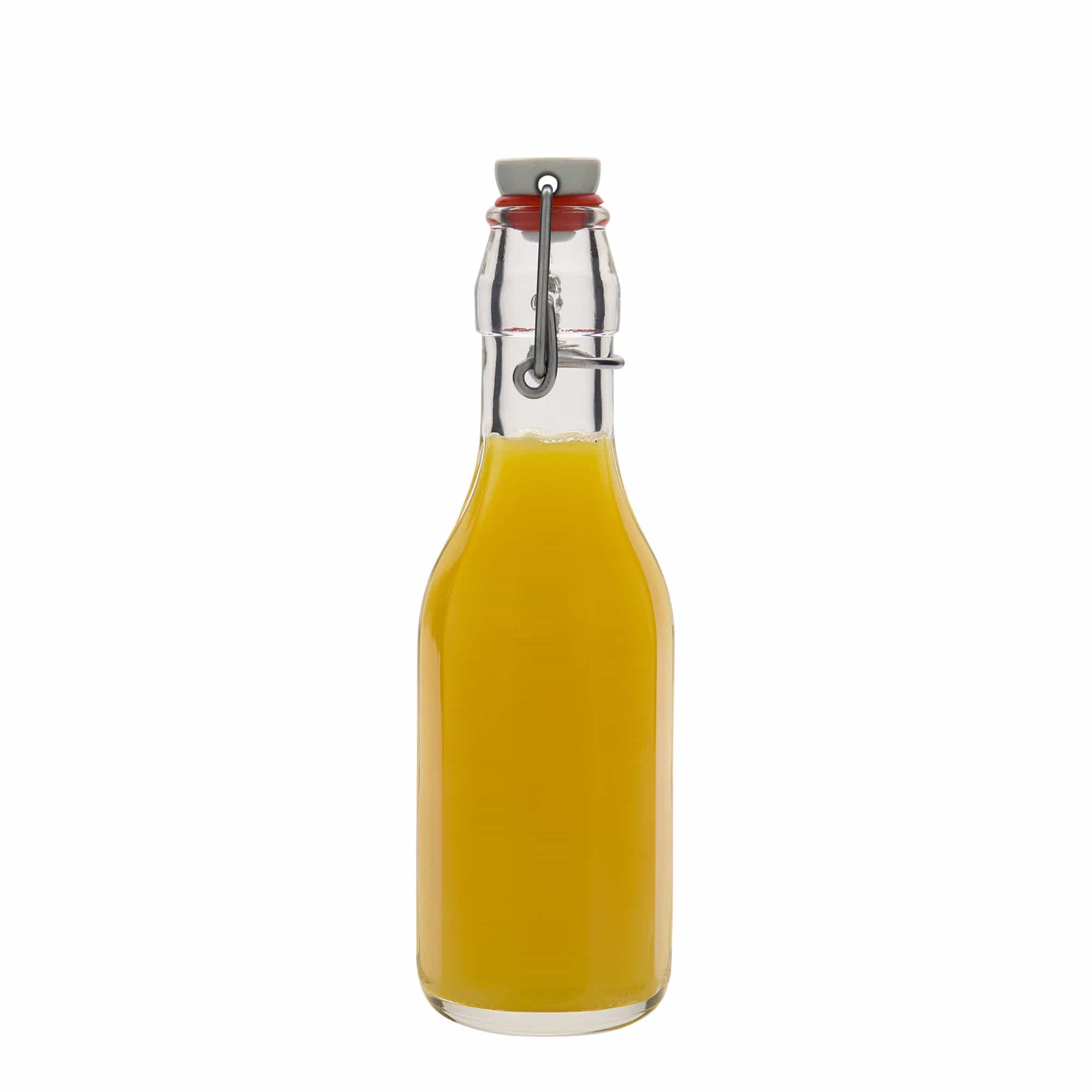 250 ml staklena flaša 'Bravo', desetougaona, otvor: preklopni zatvarač