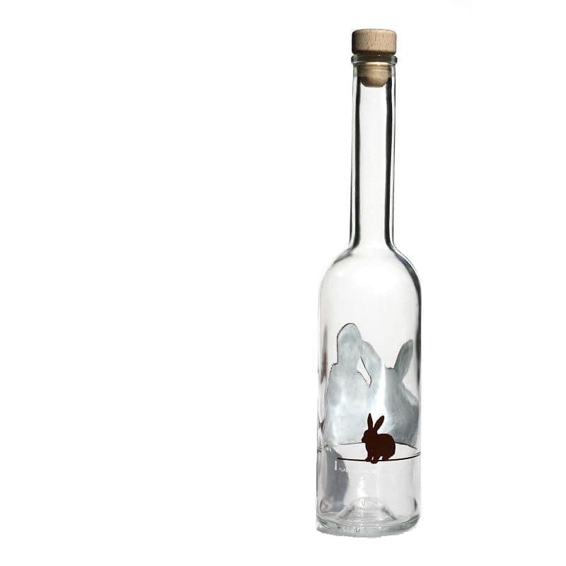 500 ml staklena flaša 'Opera', motiv: Zec, grlo: plutа