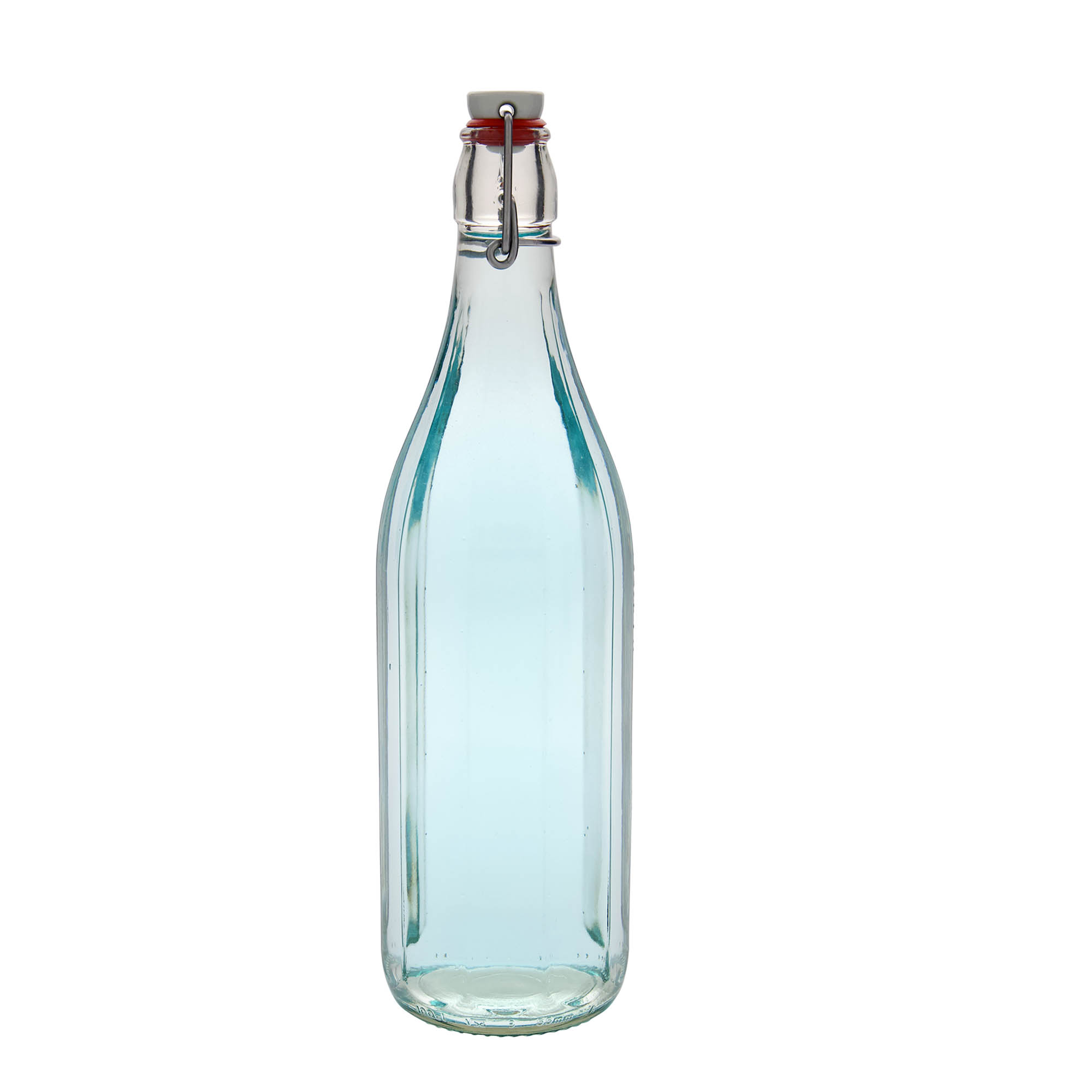 1.000 ml staklena boca 'Bravo' #, desetostrana, otvor: zatvarač sa kopčom 1.000 ml staklena boca 'Bravo' #, desetostrana, otvor: zatvarač sa kopčom