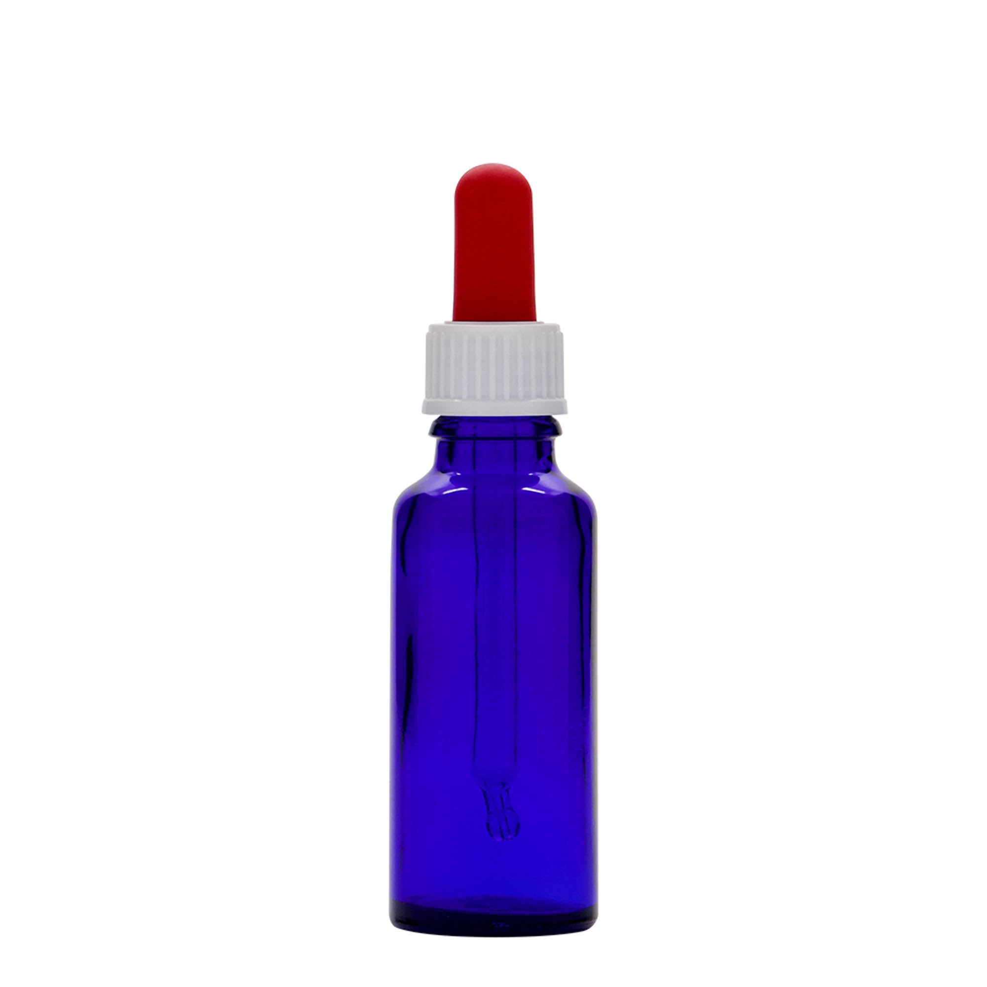 30 ml bočica sa pipetom za medicinu, staklena, kraljevsko plava-crvena, otvor: DIN 18 30 ml bočica sa pipetom za medicinu, staklena, kraljevsko plava-crvena, otvor: DIN 18
