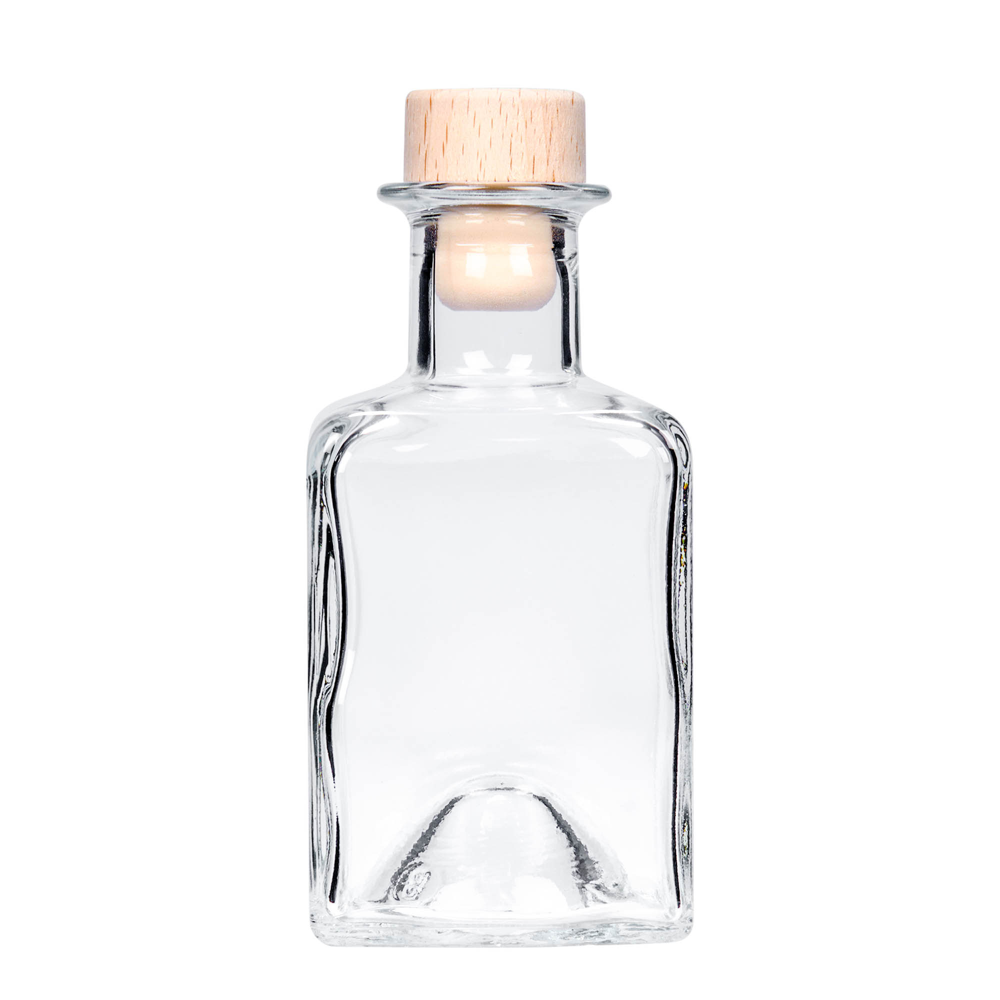 200 ml staklena flaša 'Kubica', kvadratna, otvor: čep 200 ml staklena flaša 'Kubica', kvadratna, otvor: čep