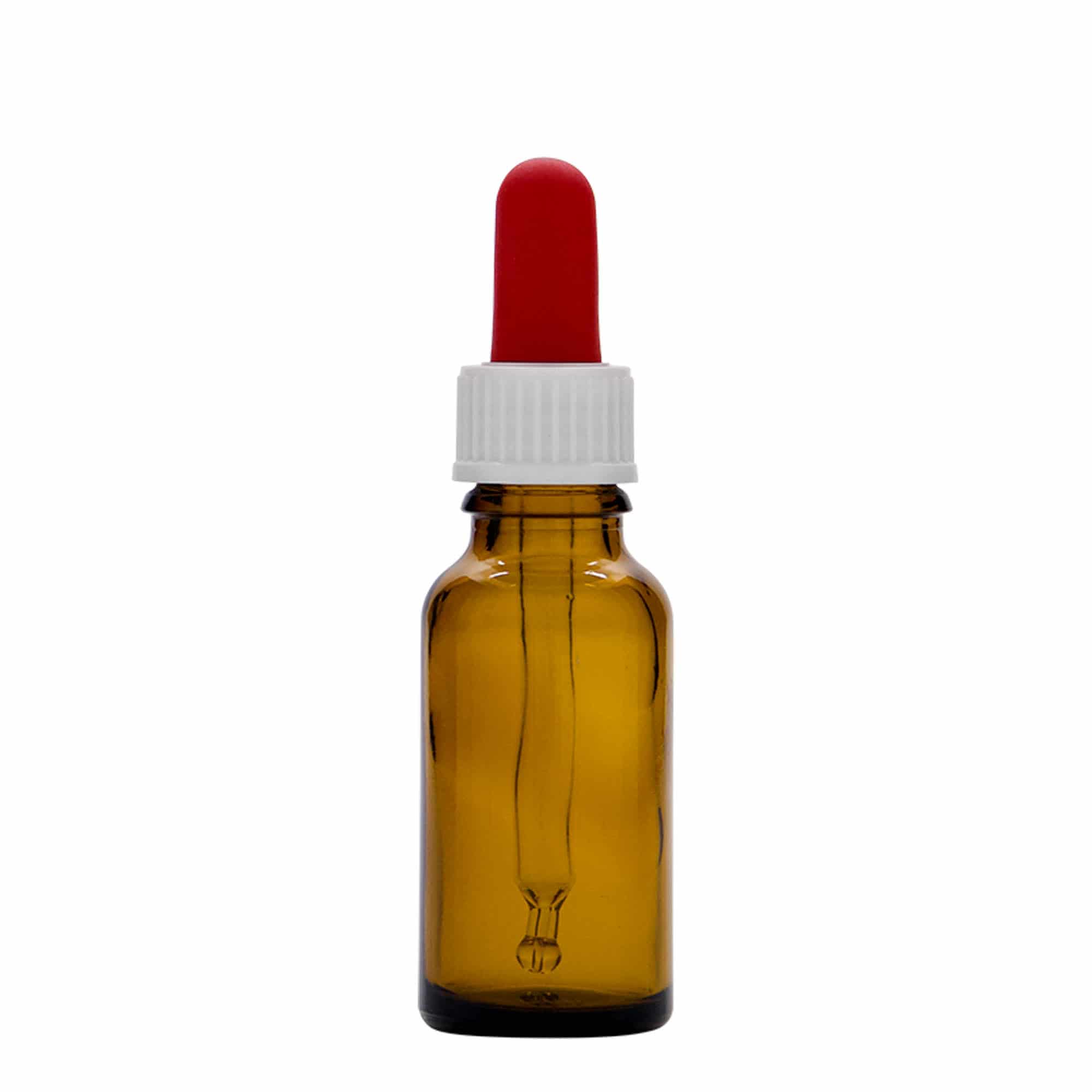 20 ml bočica sa pipetom, medicinska, staklena, braon, grlo: DIN 18