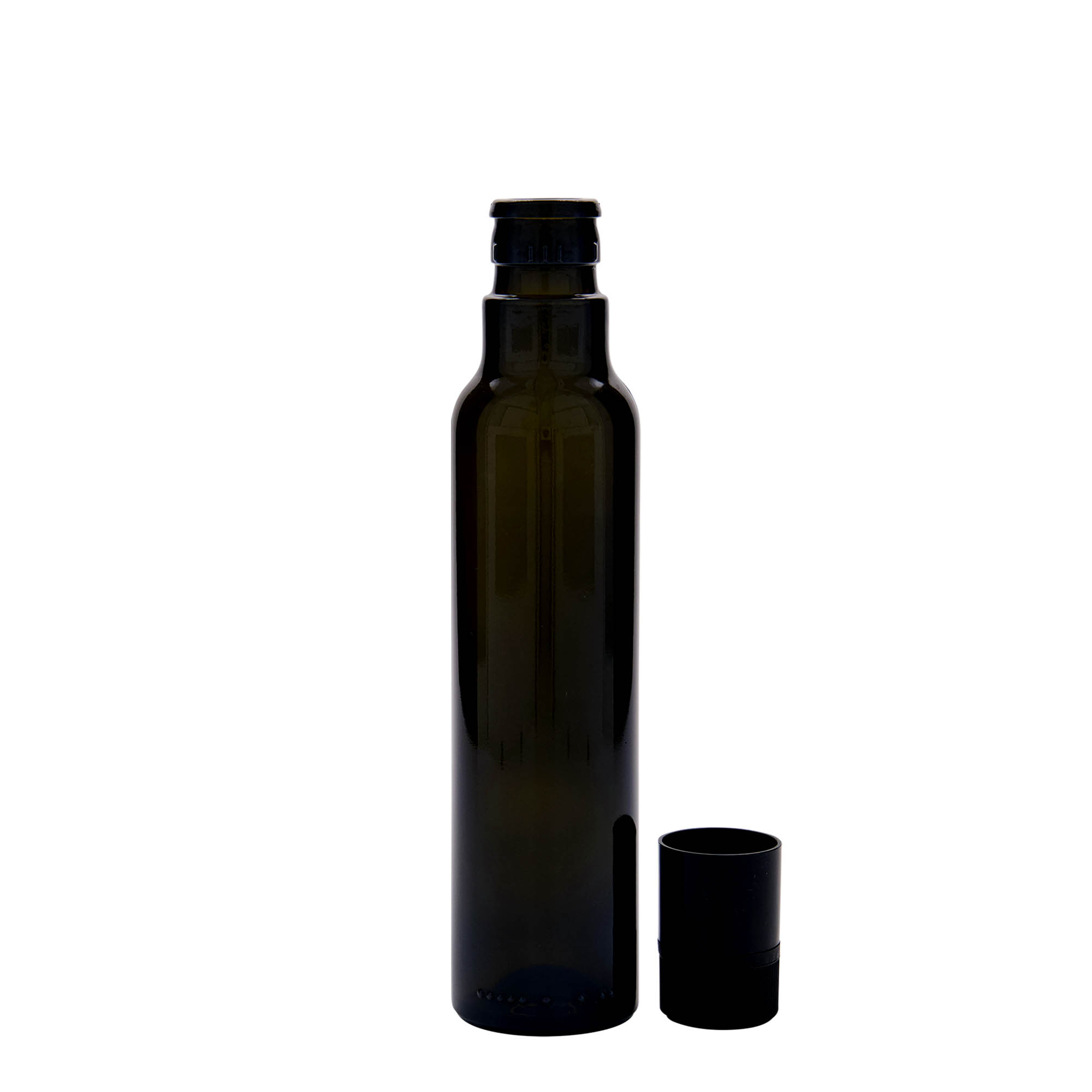 250 ml flaša za sirće/ulje 'Willy New', staklo, antikno zeleno, grlo: DOP