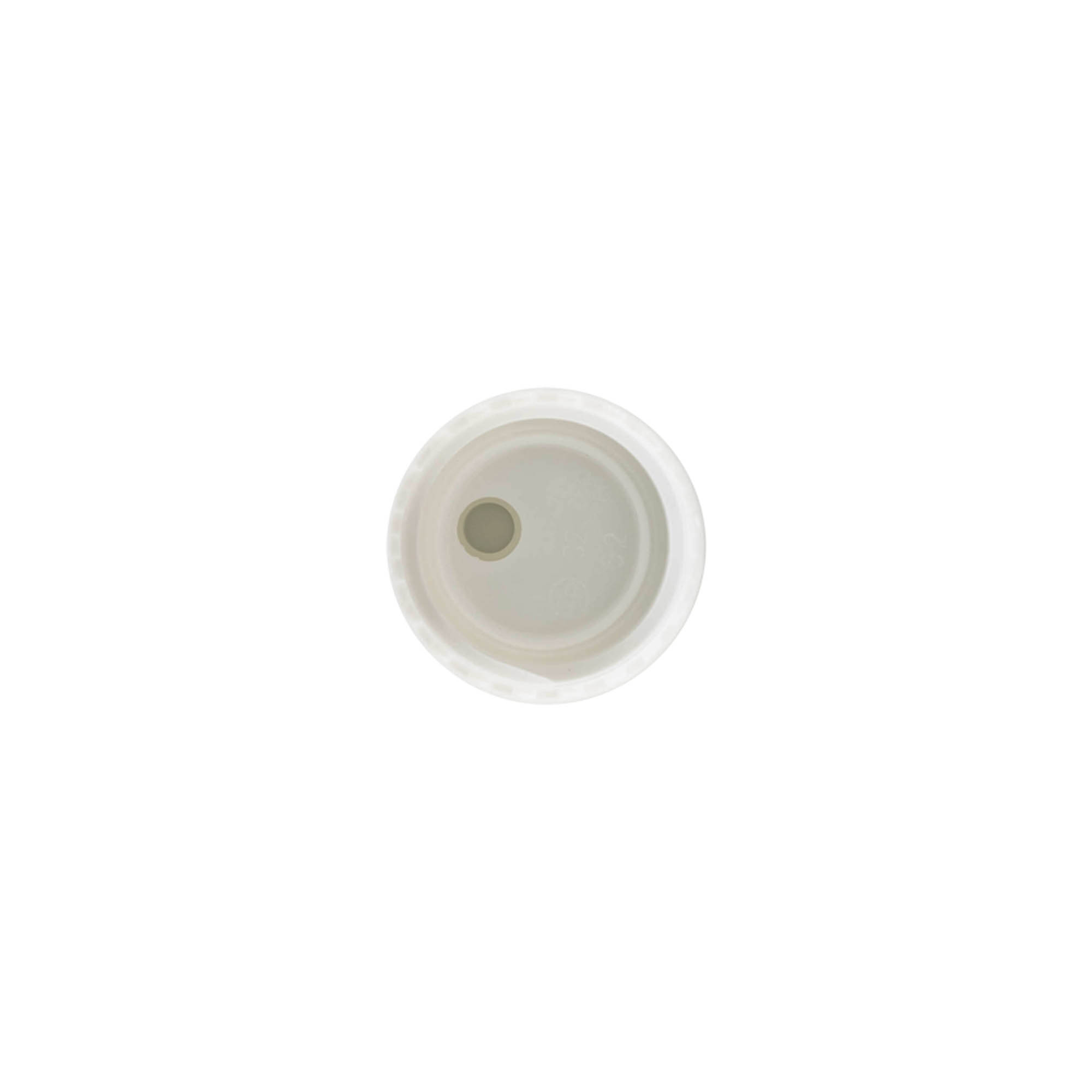 Zakrivka sa disk-top zatvaračem, PP-plastika, bela, za grlo: 24/410