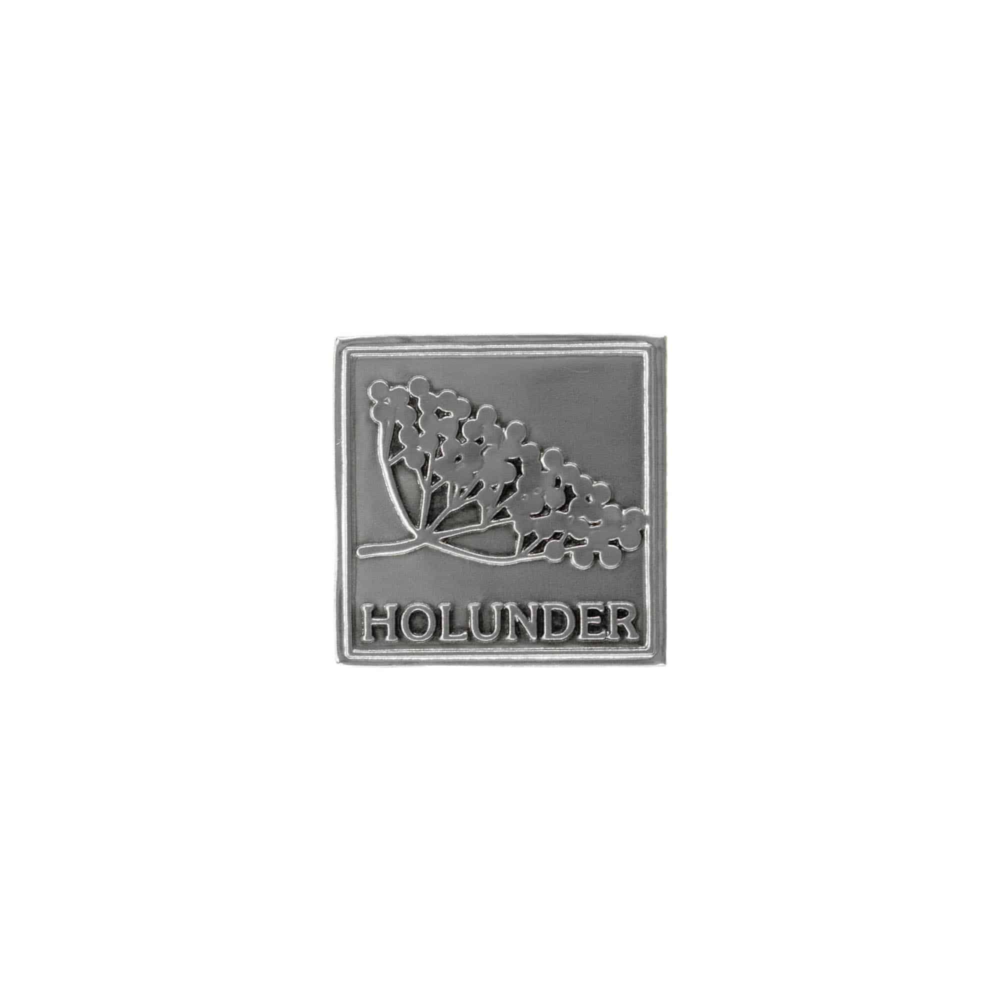 Pločica od kositra 'Holunder', kvadratna, metalna, srebrna Pločica od kositra 'Holunder', kvadratna, metalna, srebrna