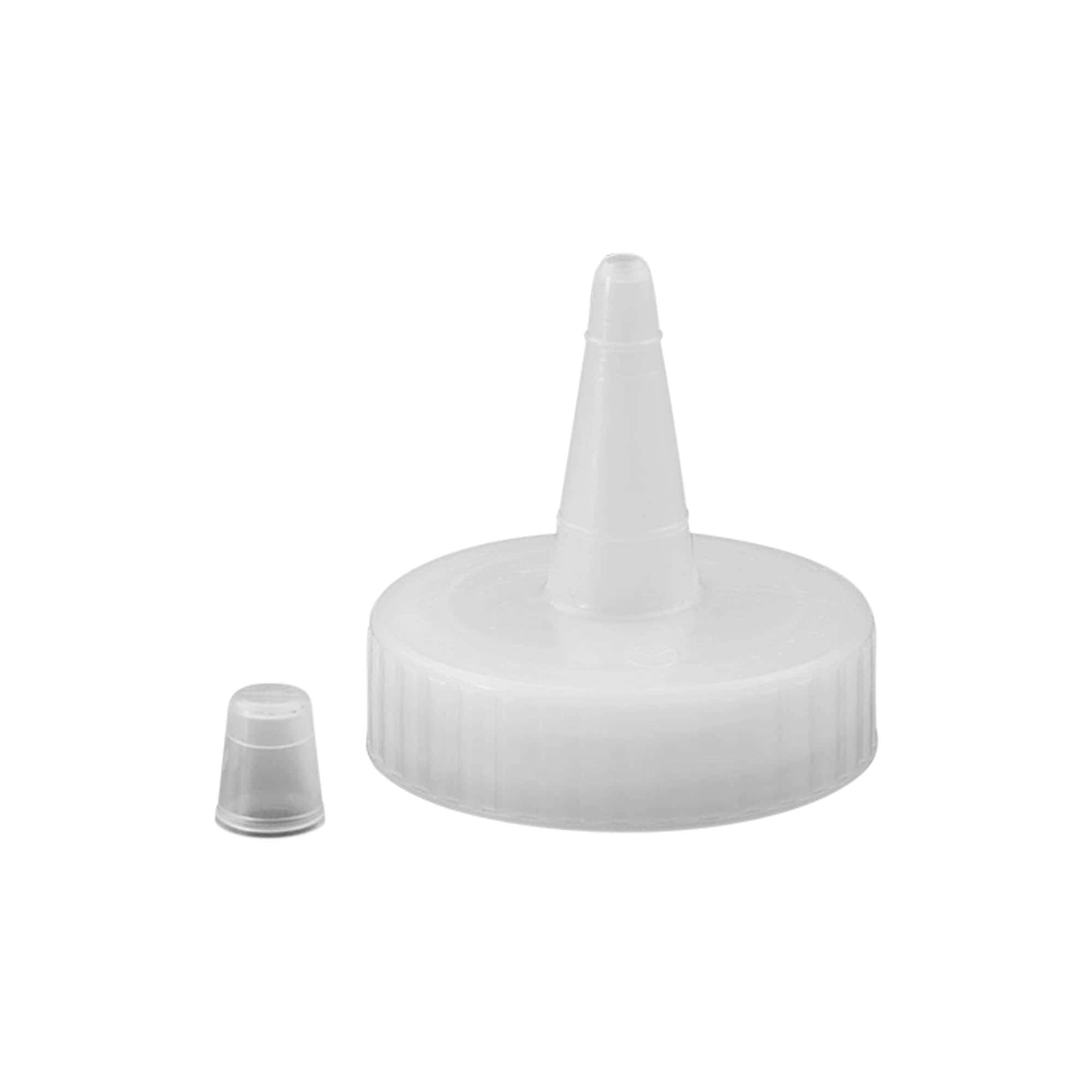 Zatvarač sa navojem, mlaznica za špric, PP-plastika, bela, za grlo: 38/400