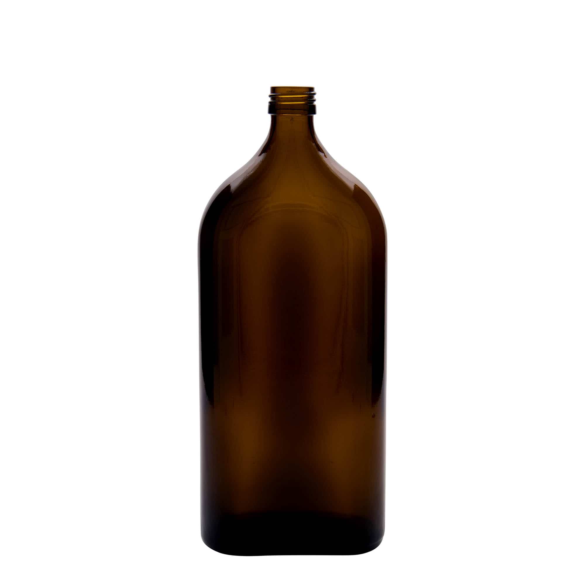 Medicinska boca od 1000 ml Meplat, ovalna, staklo, braon, otvor: PP 28 Medicinska boca od 1000 ml Meplat, ovalna, staklo, braon, otvor: PP 28