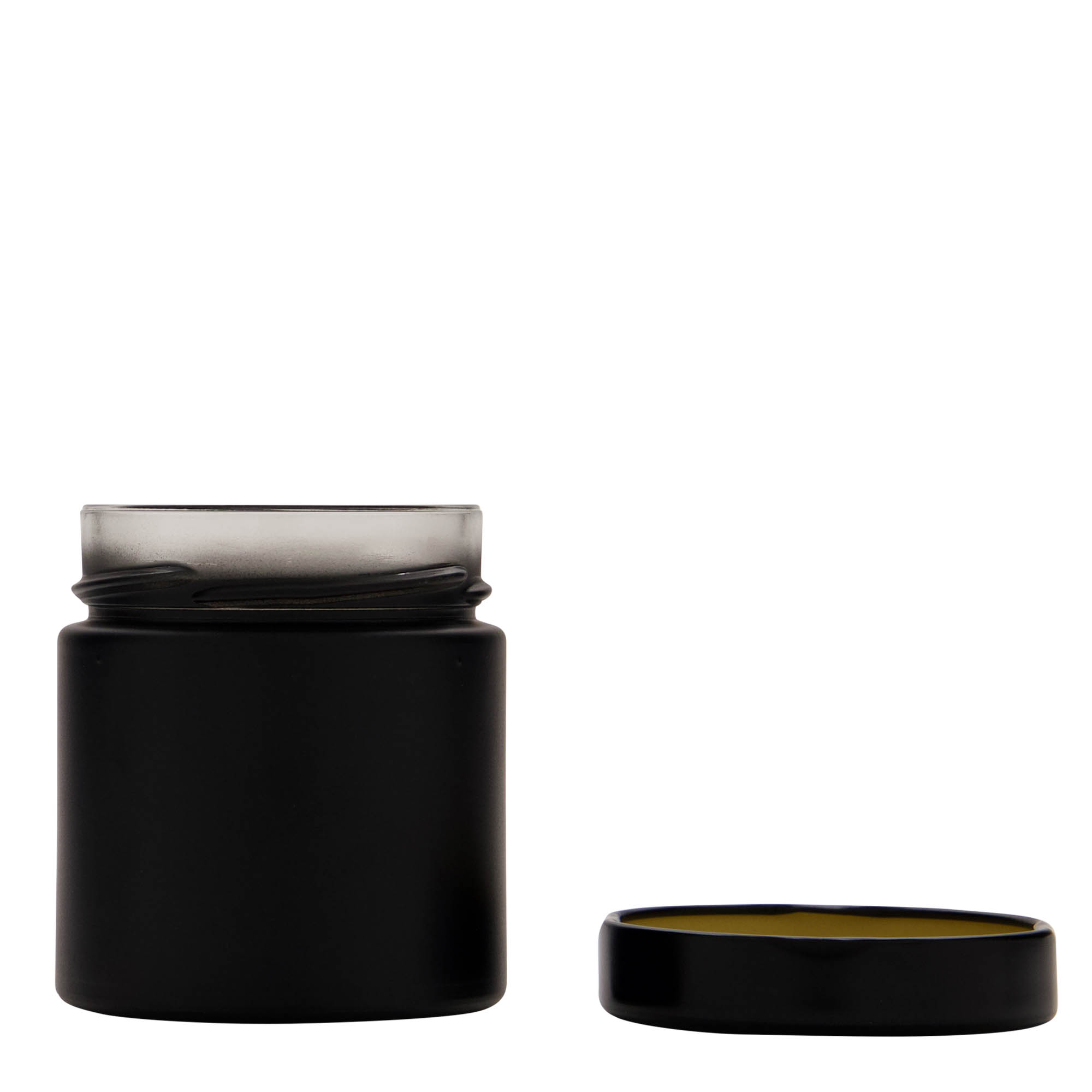 220 ml okrugla tegla 'Aurora', crna, otvor: Deep-Twist-Off (DTO 66)
