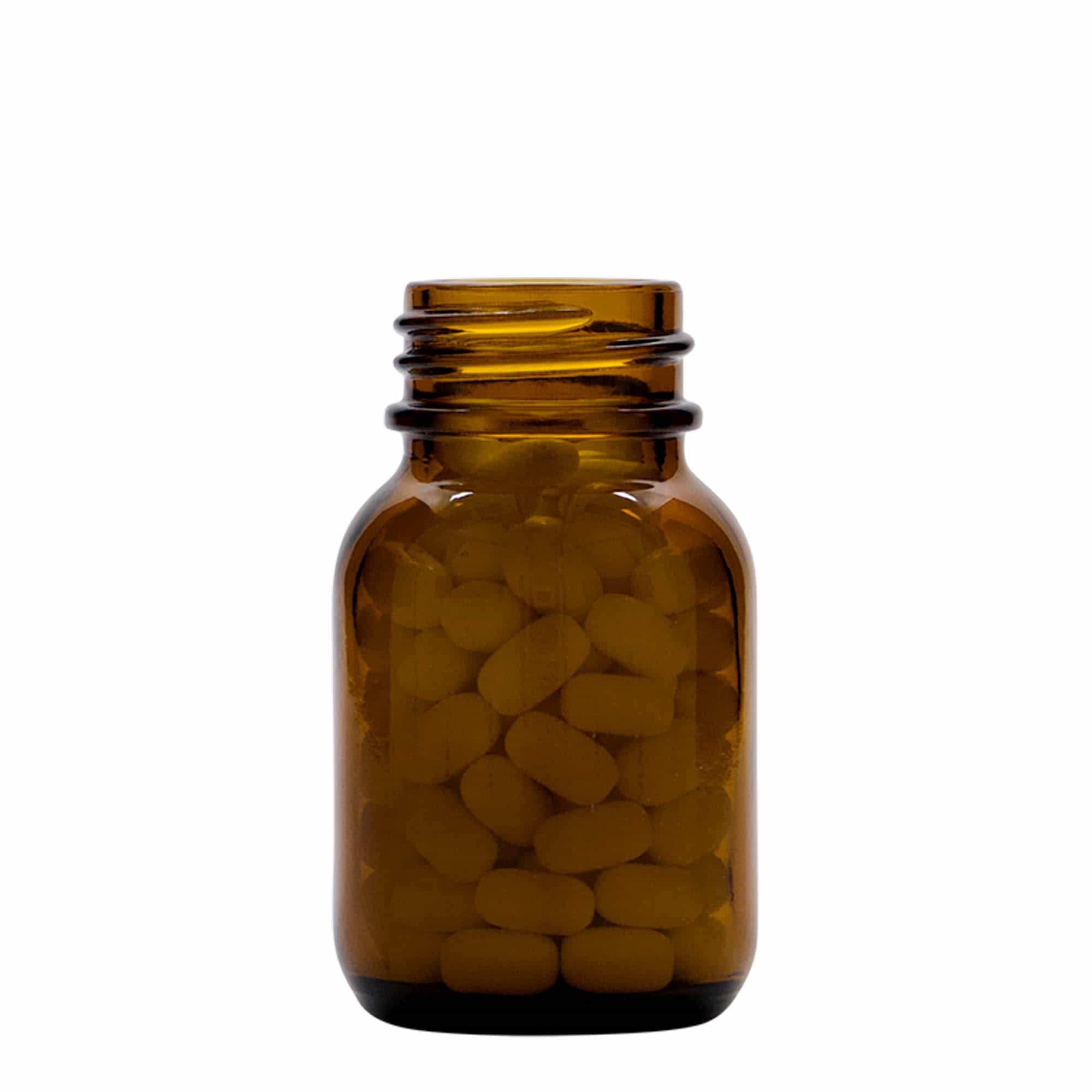 50 ml staklena boca širokog grla, braon, otvor: DIN 32
