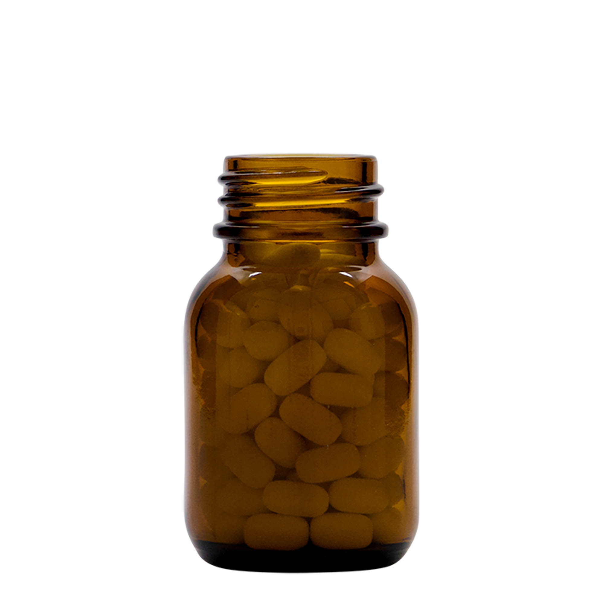 50 ml staklena boca širokog grla, braon, otvor: DIN 32