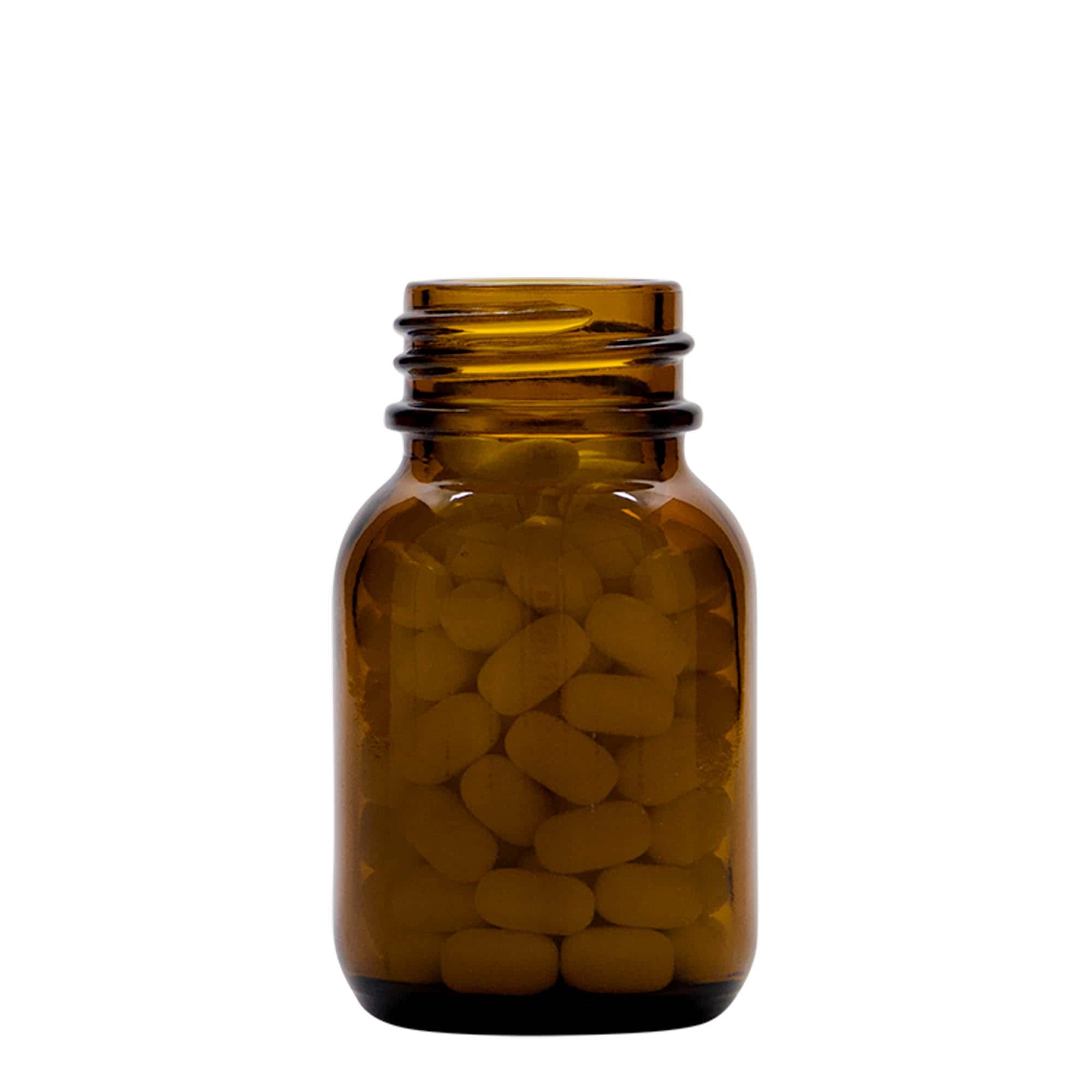 50 ml staklena boca širokog grla, braon, otvor: DIN 32 50 ml staklena boca širokog grla, braon, otvor: DIN 32