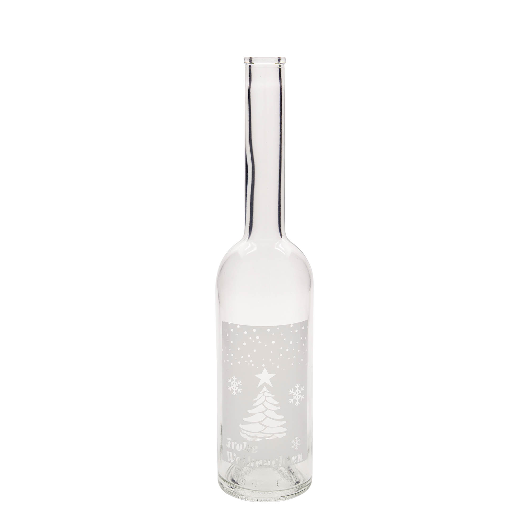 Staklena boca od 500 ml 'Opera', motiv: Beli Božić, otvor: Plutani čep Staklena boca od 500 ml 'Opera', motiv: Beli Božić, otvor: Plutani čep