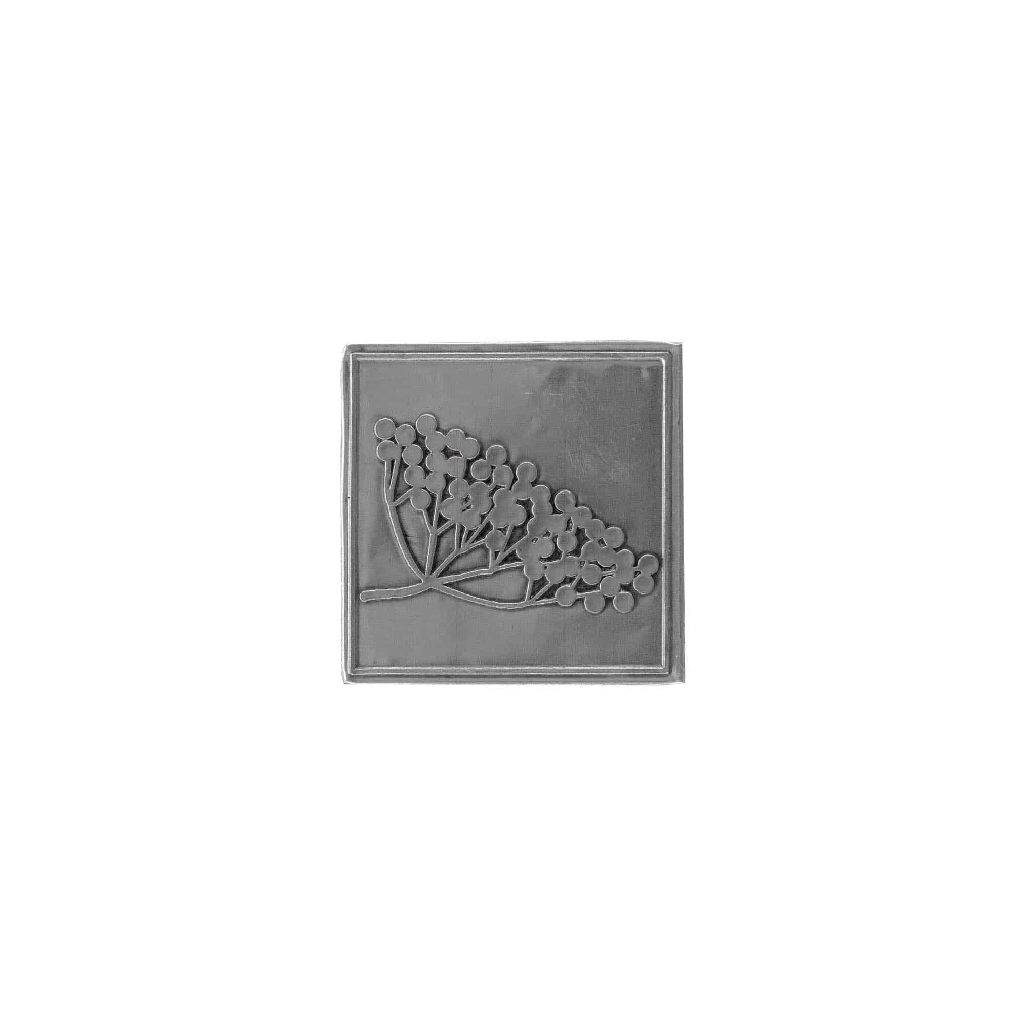 Limena etiketa 'Zova', kvadratna, metal, srebrna Limena etiketa 'Zova', kvadratna, metal, srebrna