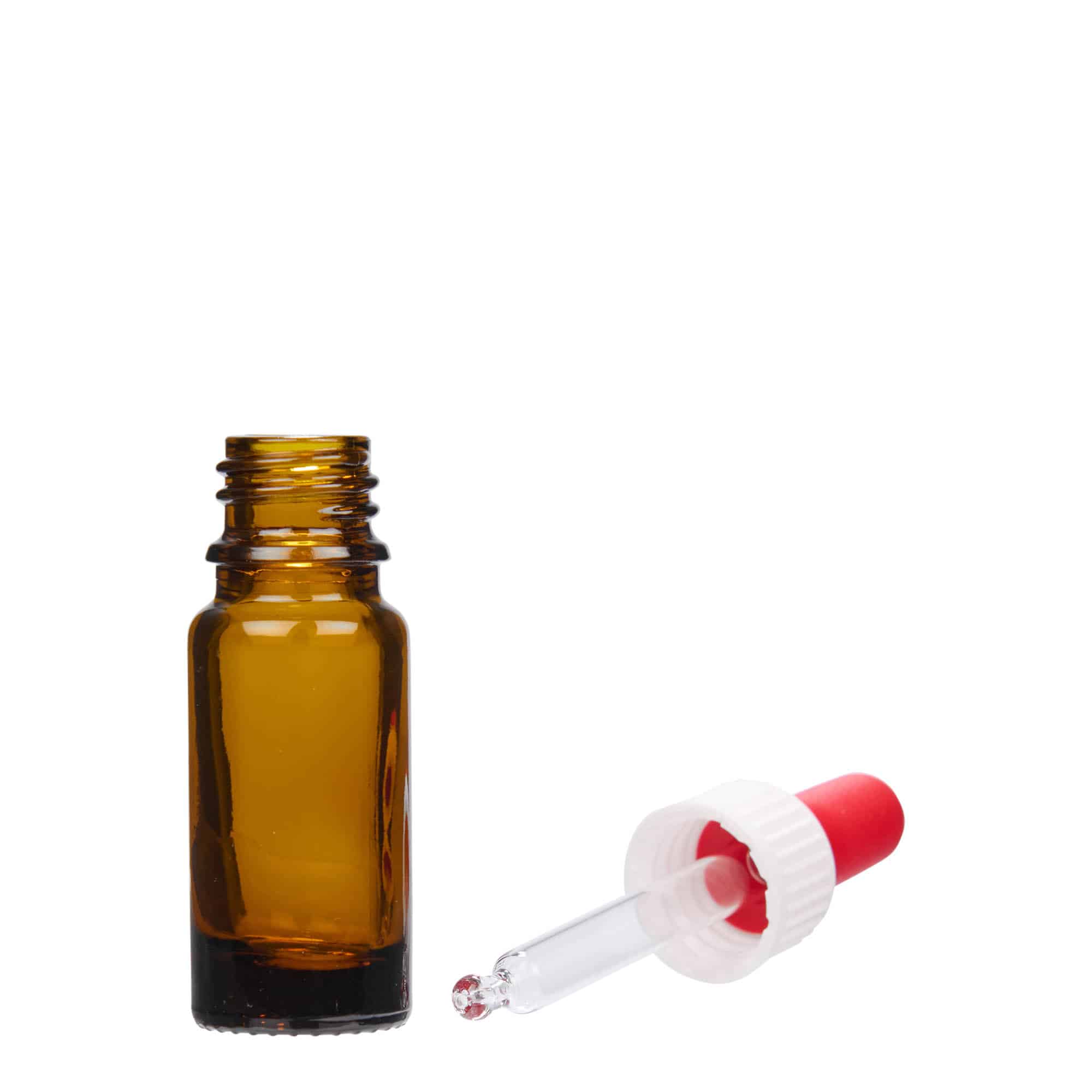 10 ml bočica sa pipetom za medicinu, staklena, braon, otvor: DIN 18