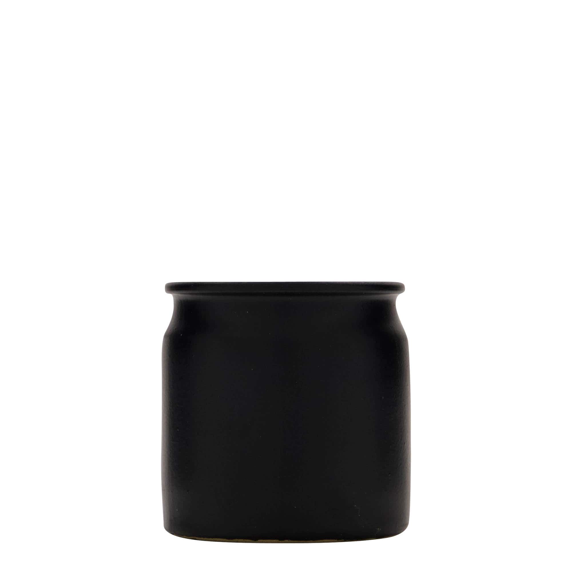 Kamena tegla od 160 ml, keramika, crna, otvor: Plutani čep Kamena tegla od 160 ml, keramika, crna, otvor: Plutani čep