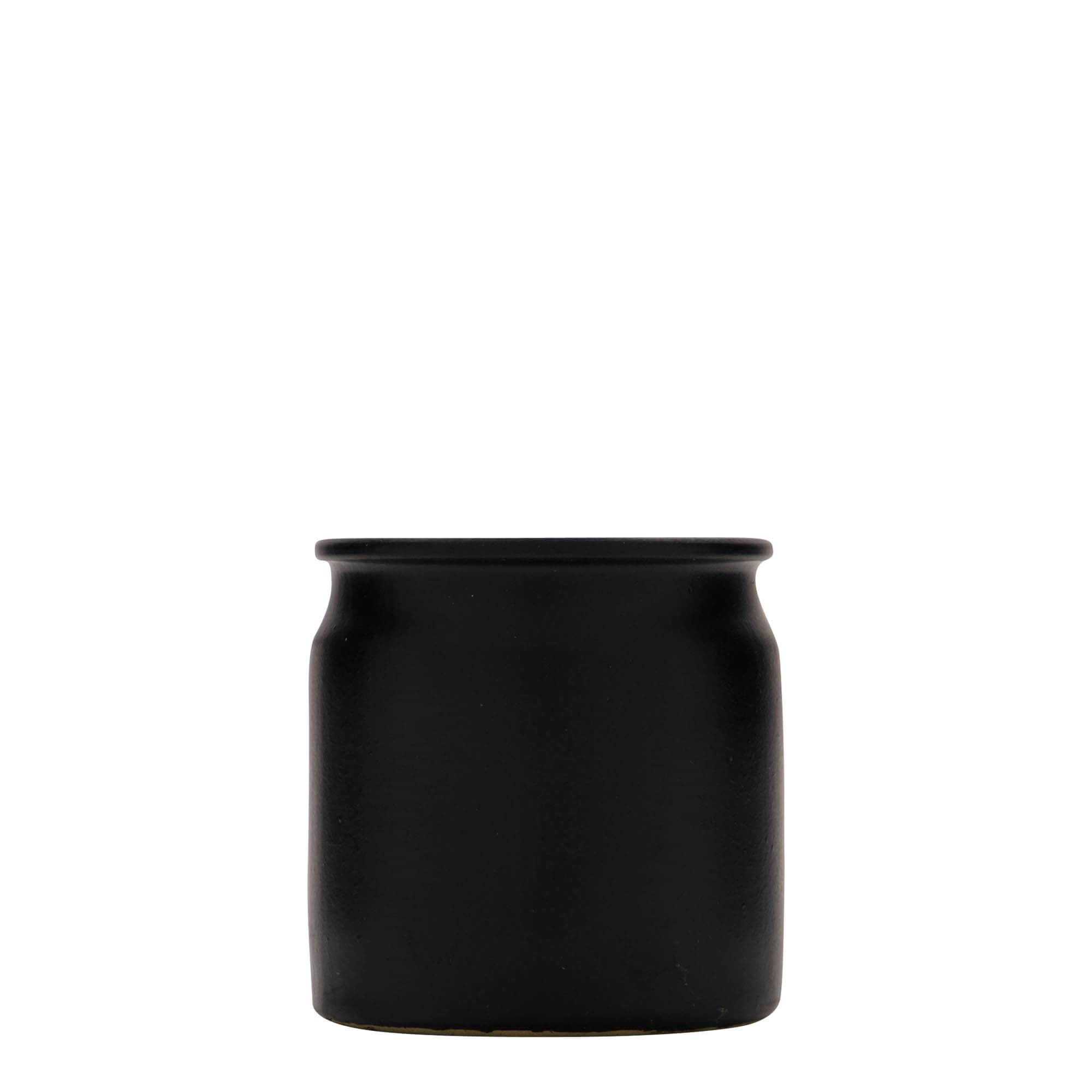 160 ml lonac od kamene keramike, crni, otvor: pluta