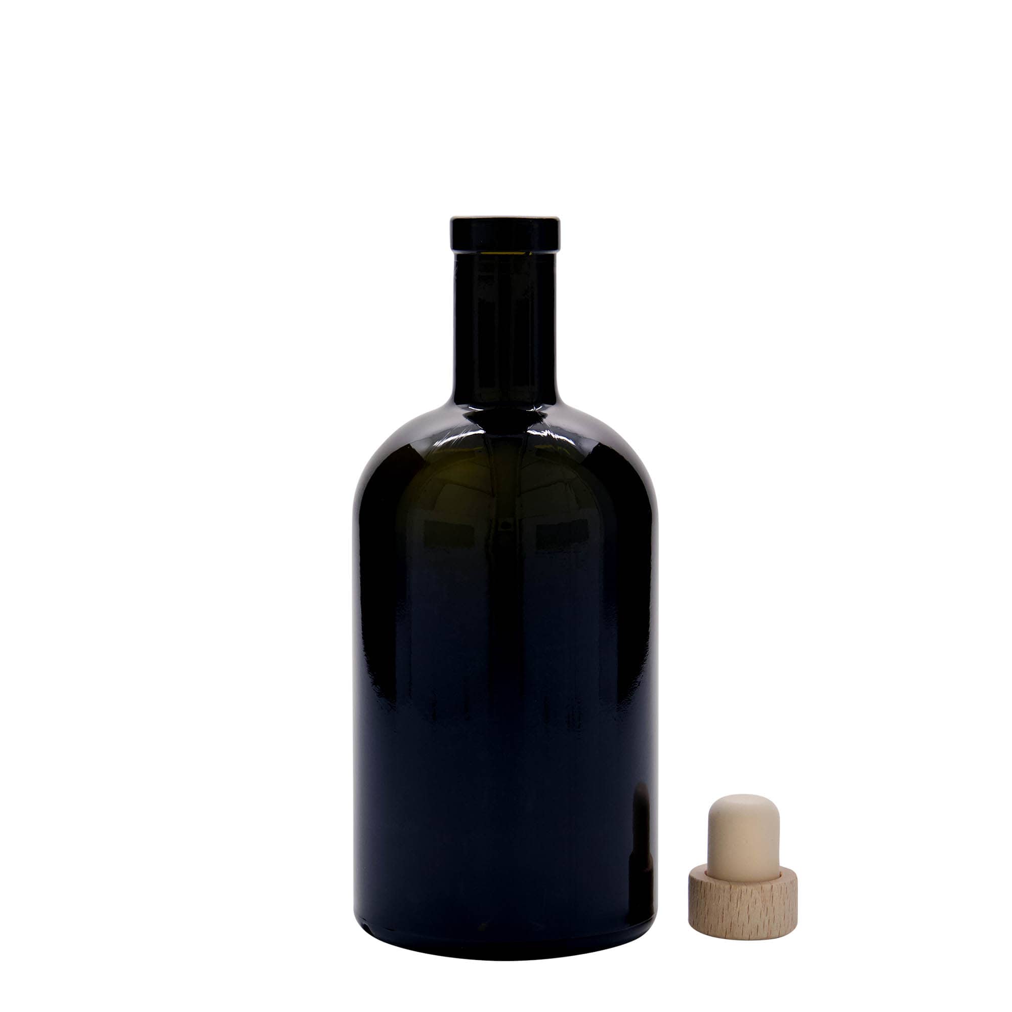 500 ml staklena boca 'Farmacia', antikno zelena, otvor: čep