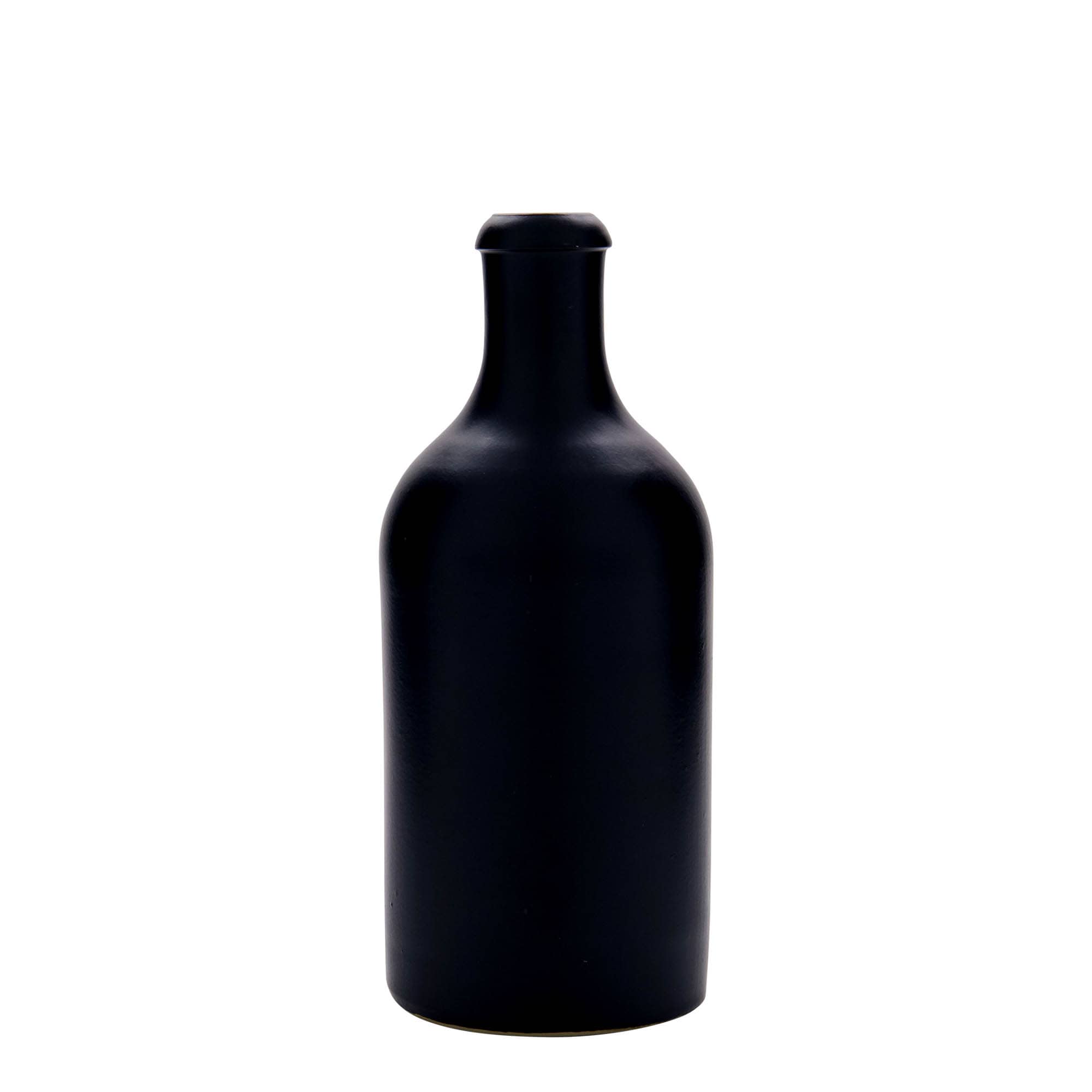 Glinena boca od 500 ml, keramika, crna, otvor: Plutani čep Glinena boca od 500 ml, keramika, crna, otvor: Plutani čep