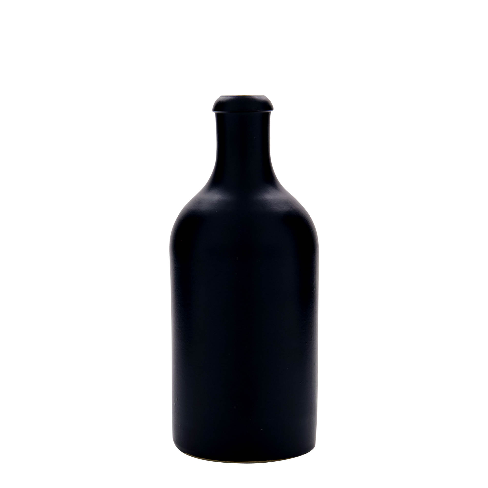 500 ml glineni vrč, kamenina, crni, otvor: plutani čep
