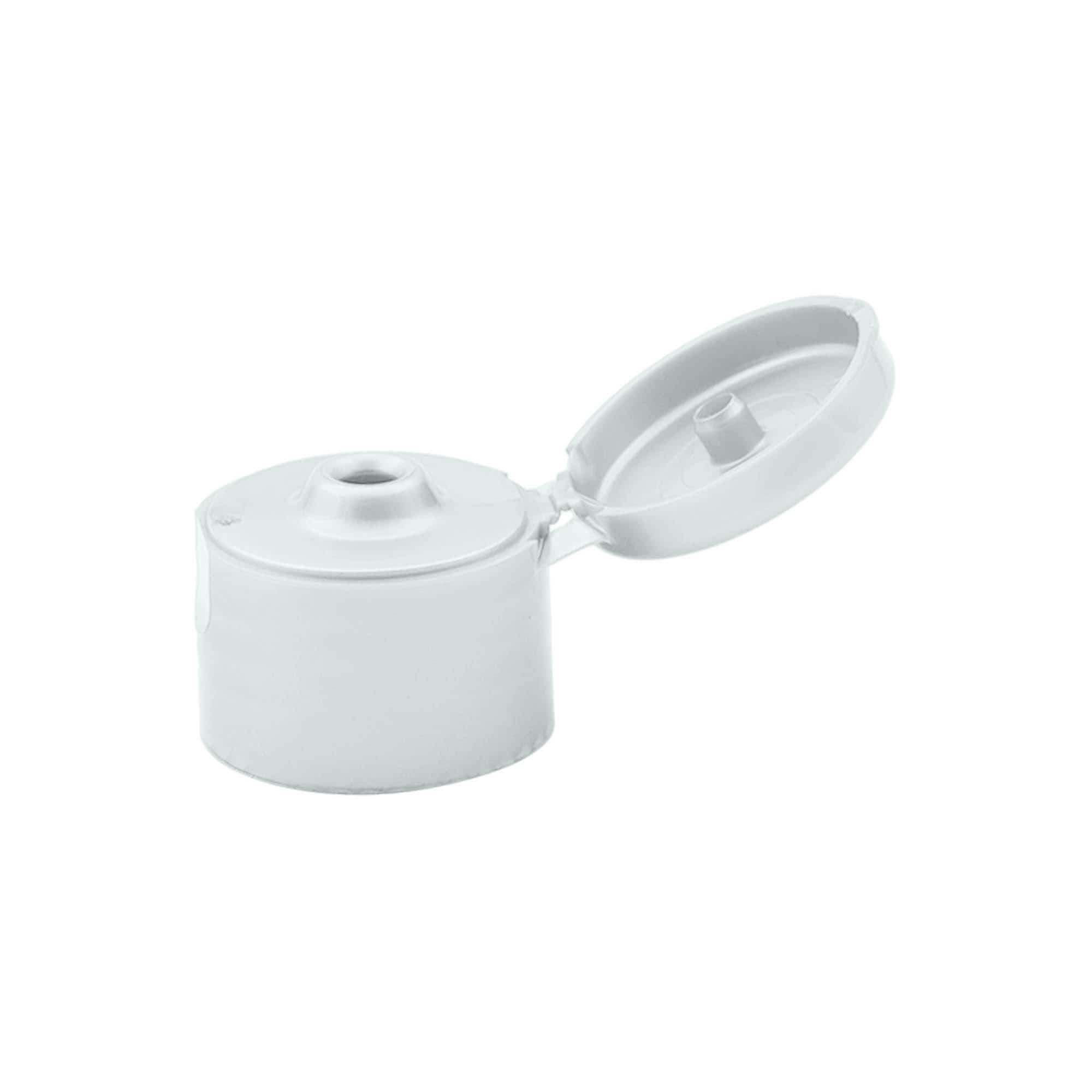 Zatvarač sa navojem, preklopni šarnir, PP-plastika, srebrne boje, za otvor: 24/410