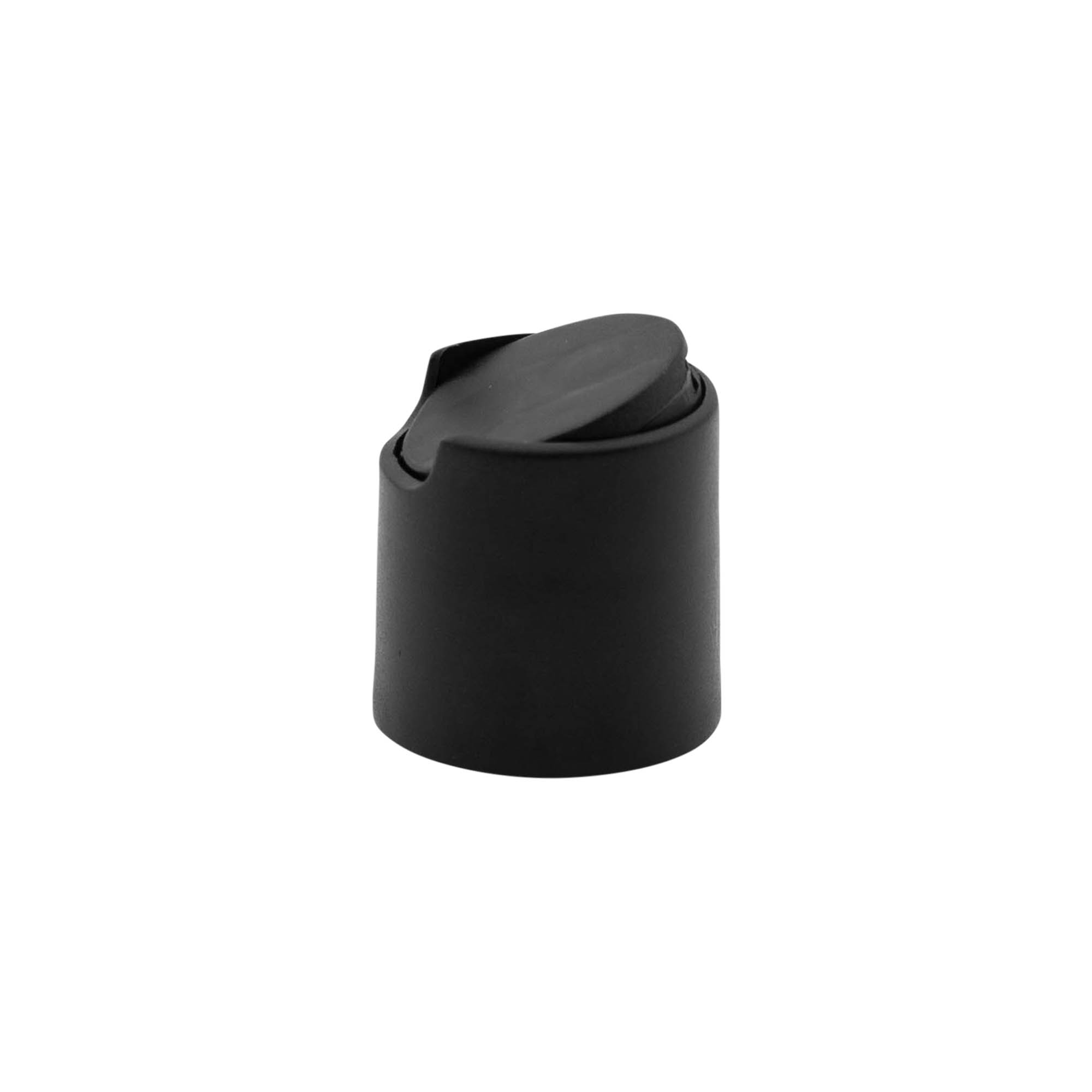 Navojni zatvarač Disc Top, PP plastika, crni, za grlo: 24/410 Navojni zatvarač Disc Top, PP plastika, crni, za grlo: 24/410