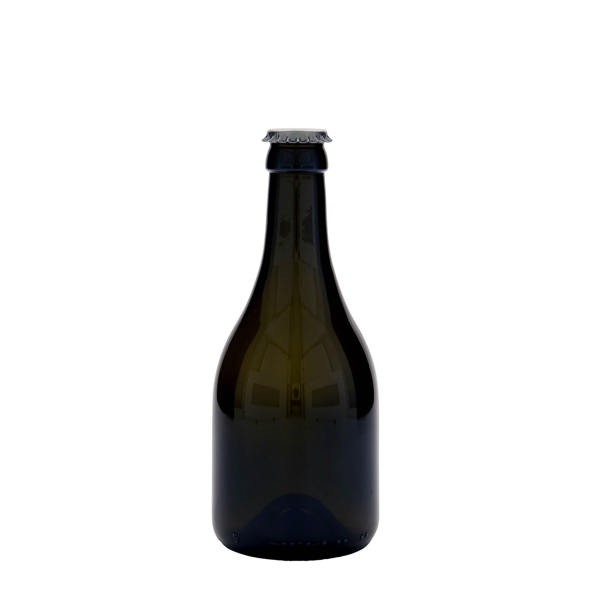 330 ml flaša za pivo 'Horta', staklo, antikno zeleno, otvor: krunski čep