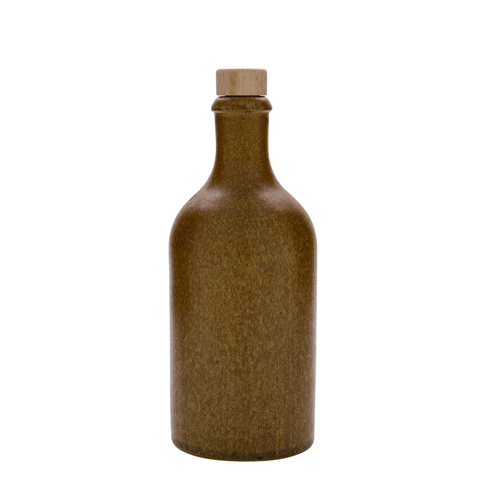 500 ml glineni vrč, kamenina, braon-kristal, otvor: plutа