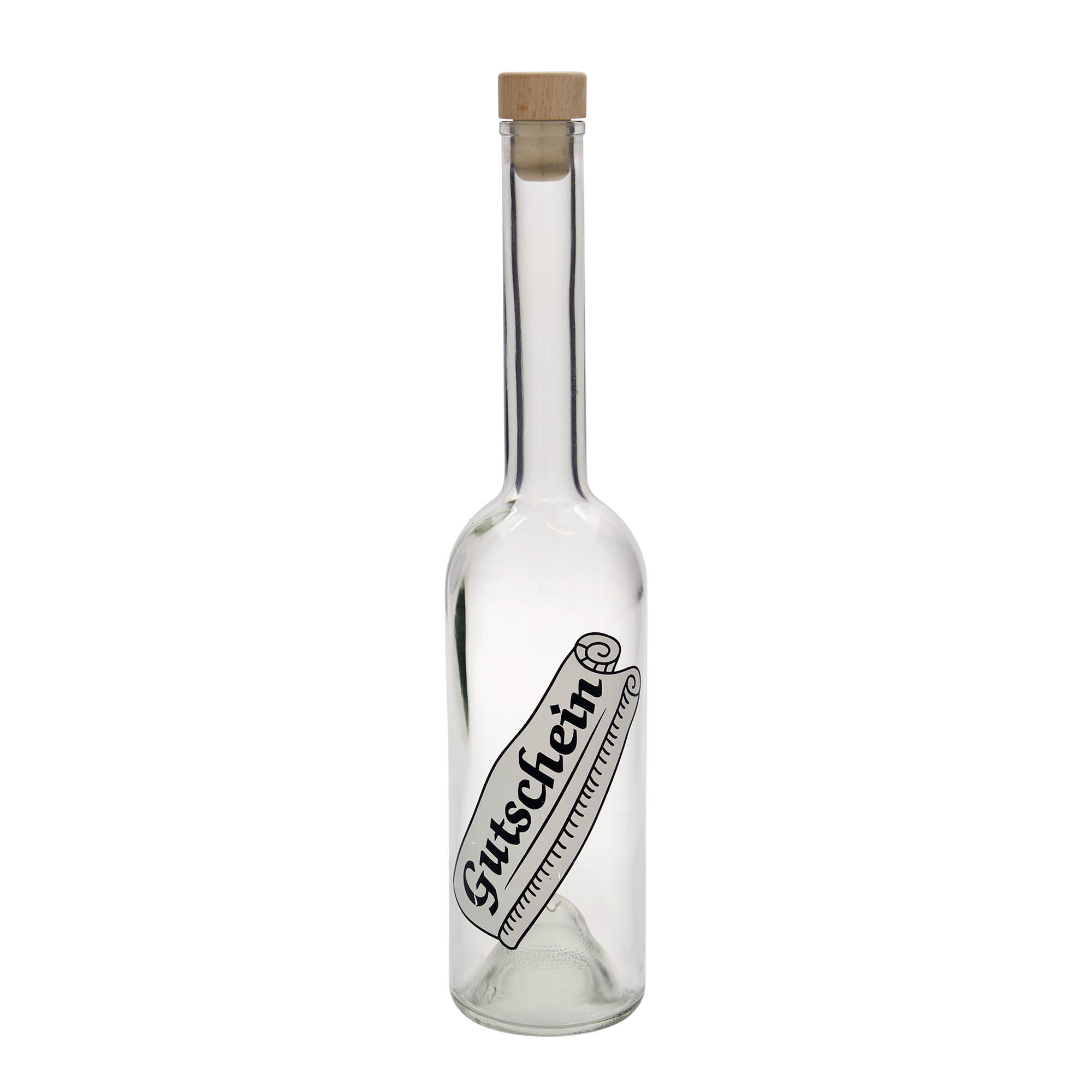 500 ml staklena boca 'Opera', motiv: poklon bon, otvor: čep