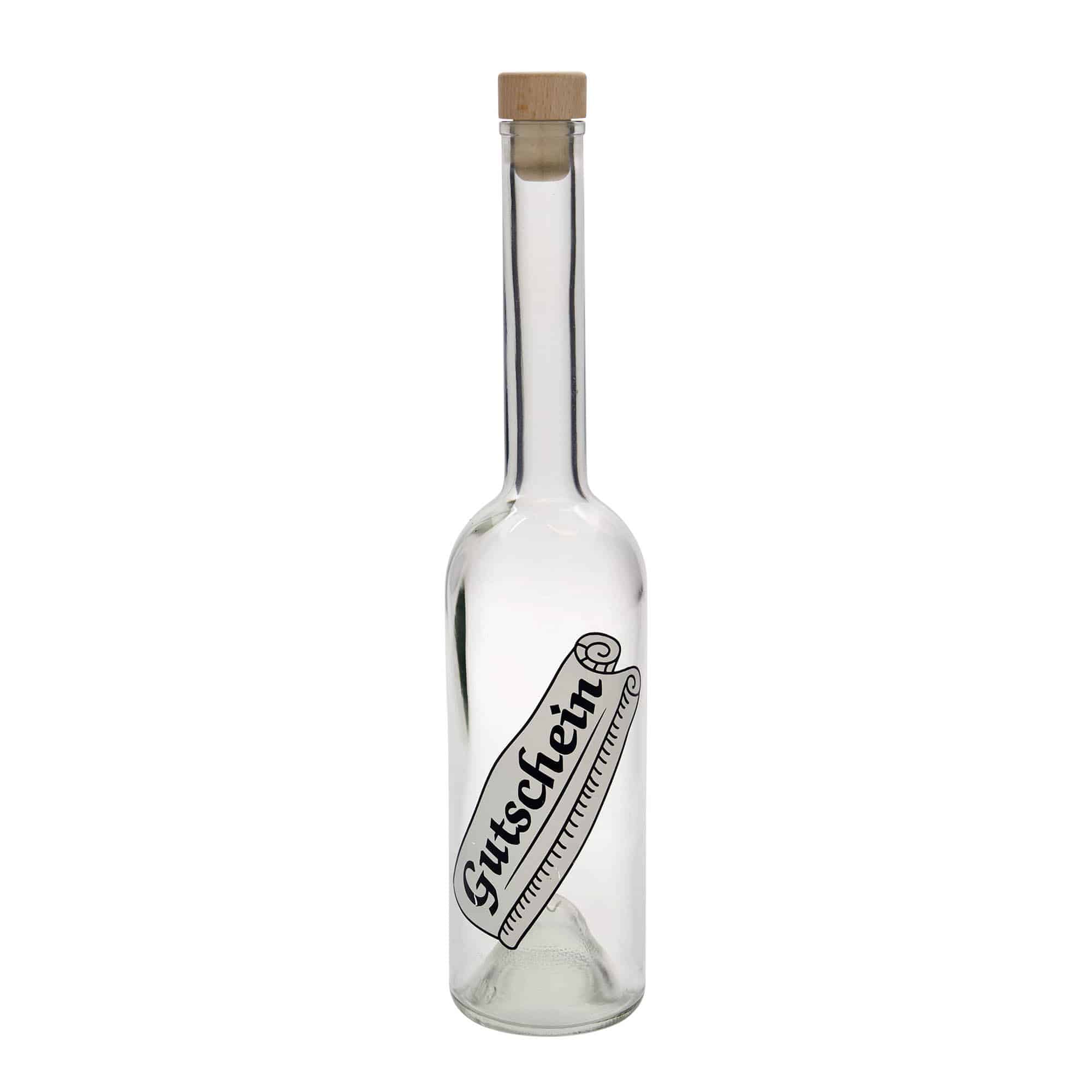 500 ml staklena boca 'Opera', motiv: poklon bon, otvor: čep