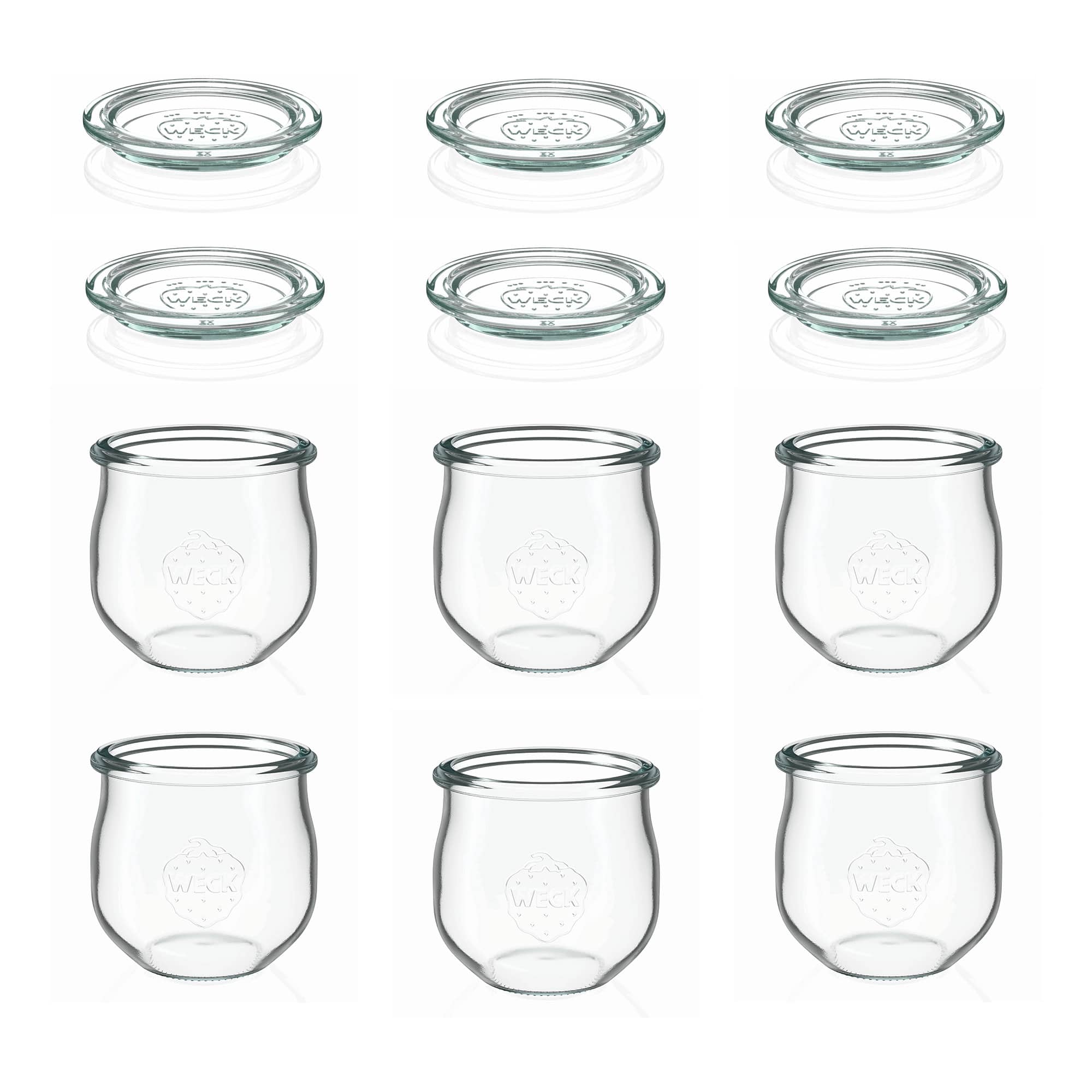 6x 370 ml WECK-tulipankojaš sa staklenim poklopcem RR 80