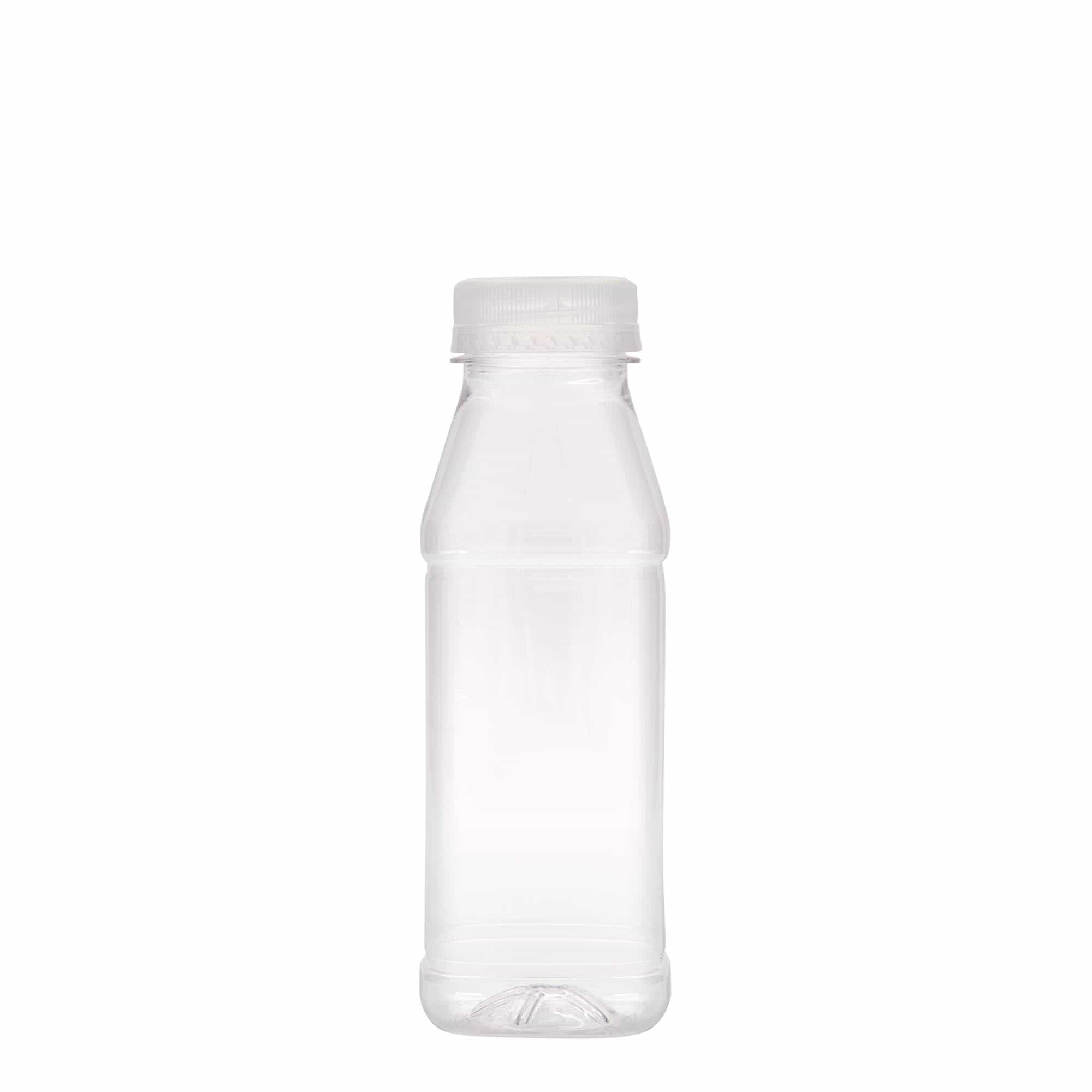 330 ml PET-flaša 'Milk and Juice Carré', kvadratna, plastika, grlo: 38 mm