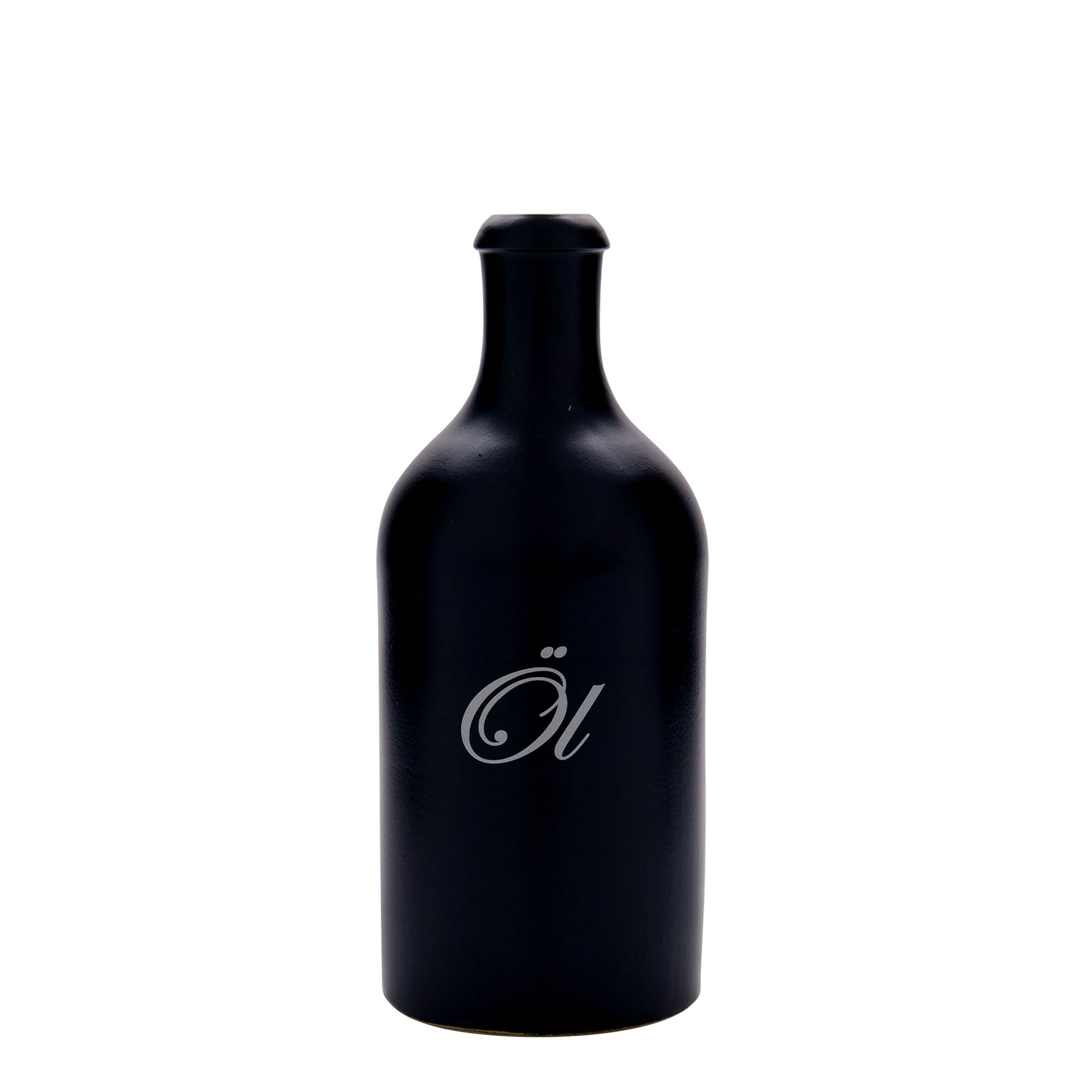 500 ml glineni vrč, motiv: ulje, kamenina, crna, otvor: pluta