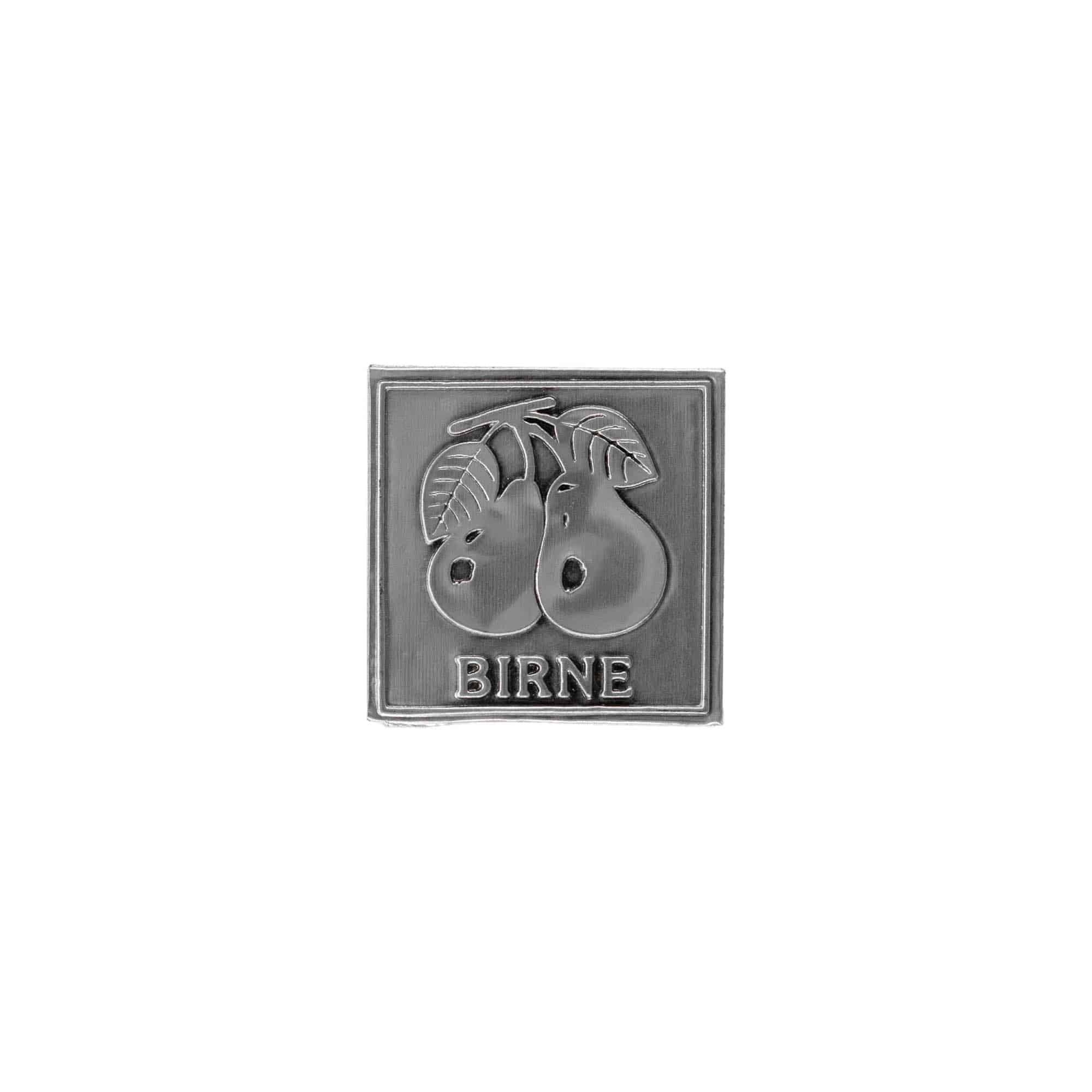 Limena etiketa 'Kruška', kvadratna, metal, srebrna Limena etiketa 'Kruška', kvadratna, metal, srebrna